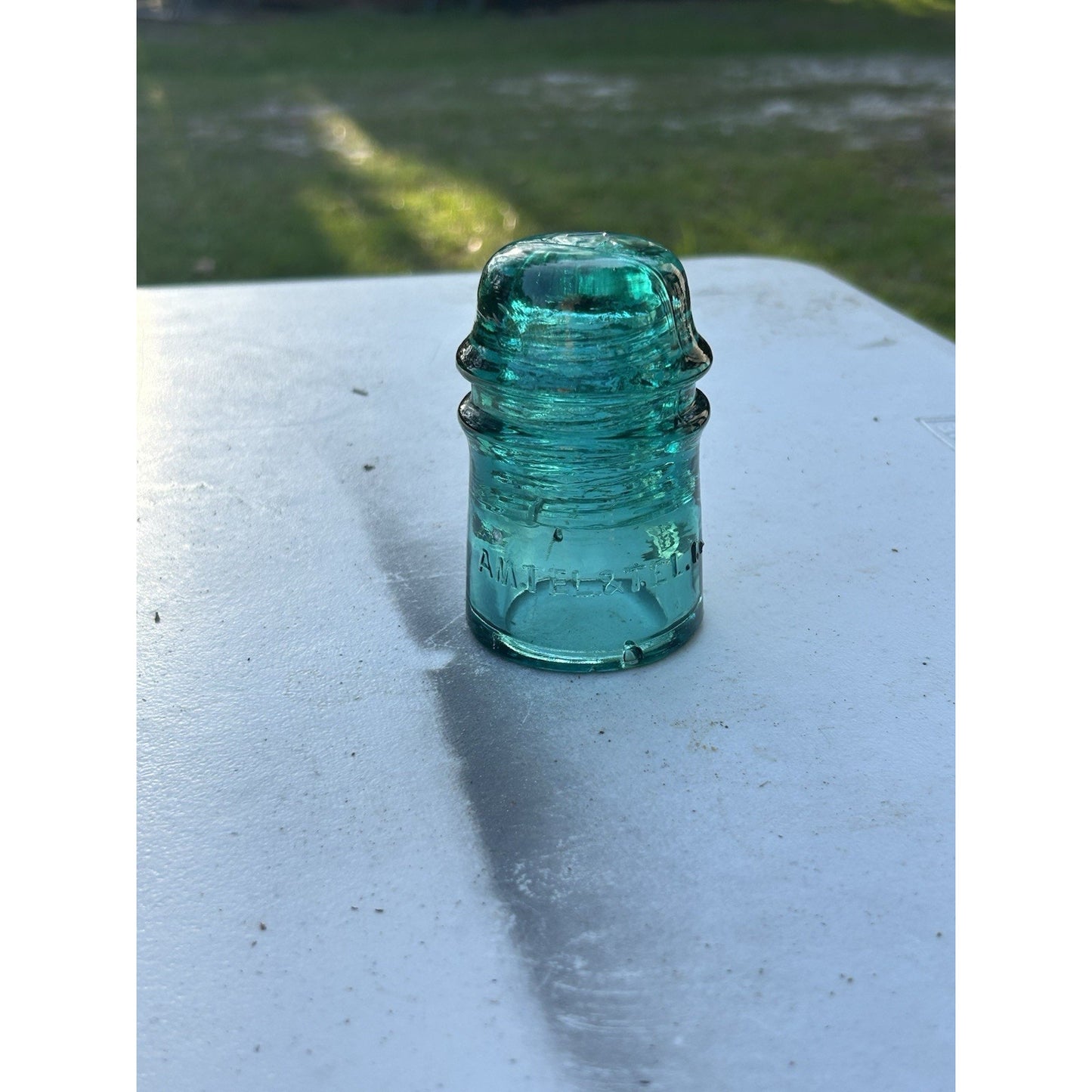 Rare AM TEL TEL CO Elmer NJ ice green insulator overall condition