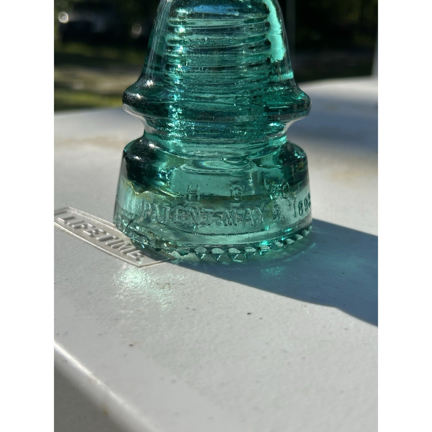 Antique H.G. Co. Green Petticoat Glass Insulator — Patent May 2 1893 — Hemingray Era — Rare Color