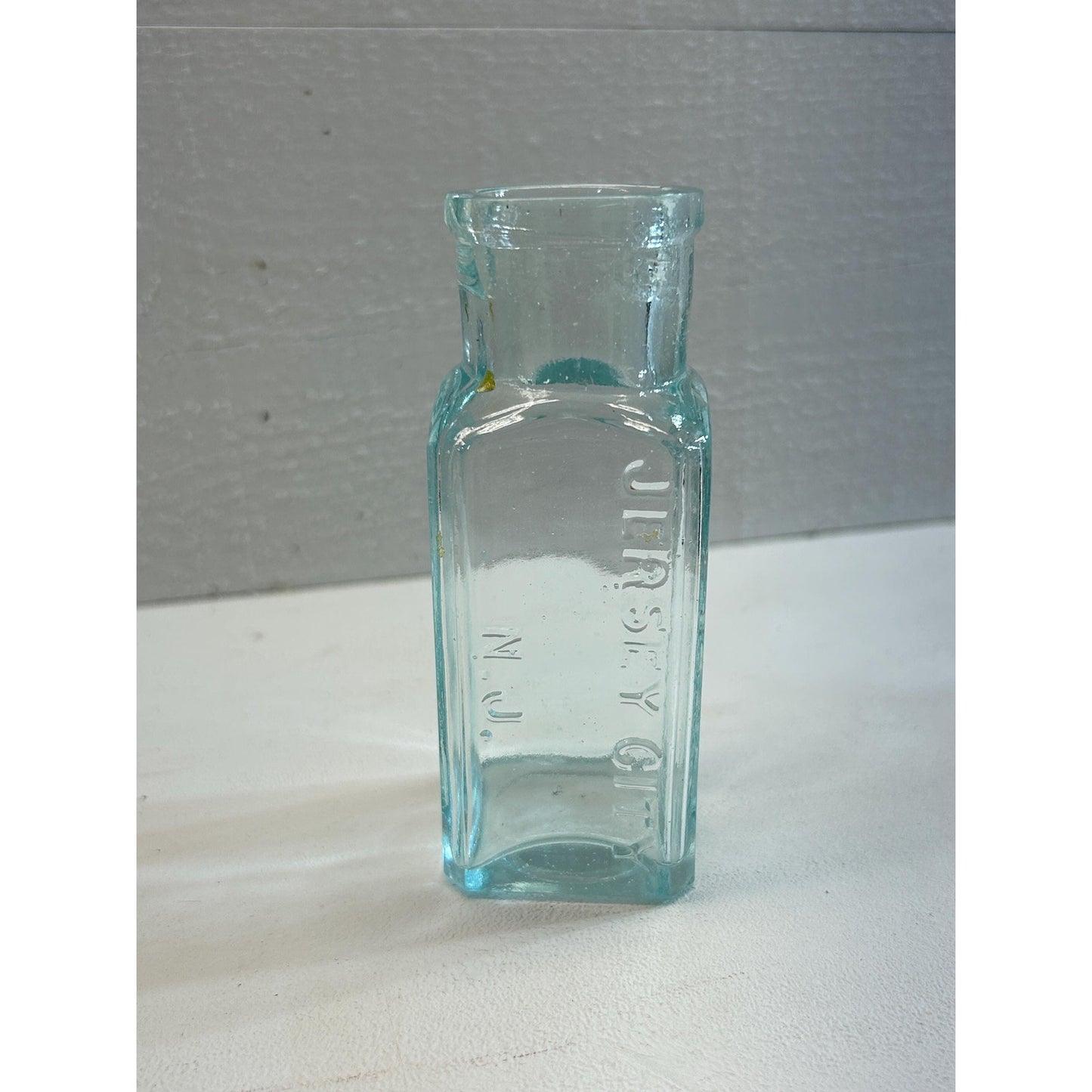 Antique Dr. O.P. Brown Medicine Bottle – Aqua Blue Glass, Embossed Jersey City NJ – 1800s Patent Cure Pharmacy Apothecary Collectible. rare