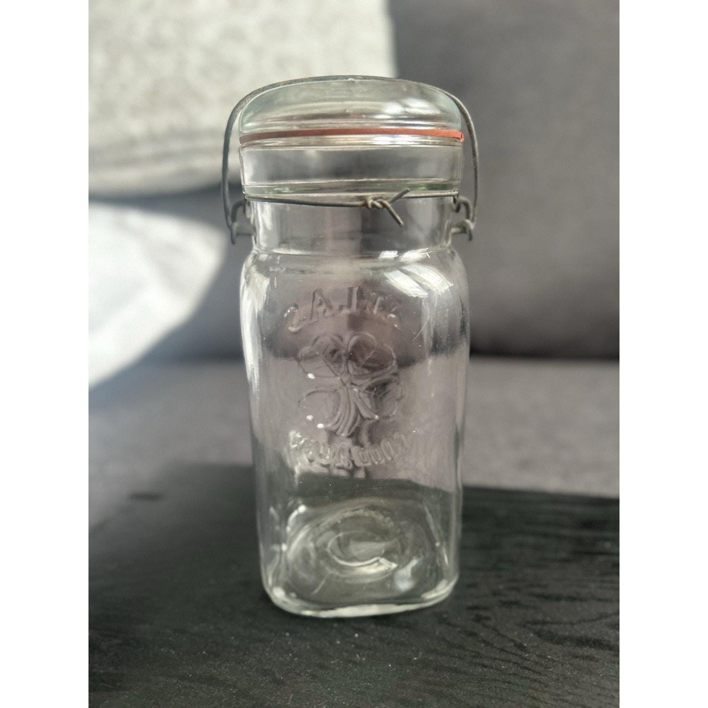 Scarce Vintage ATLAS “Good Luck” Clover Jar – Embossed Four-Leaf Canning Jar