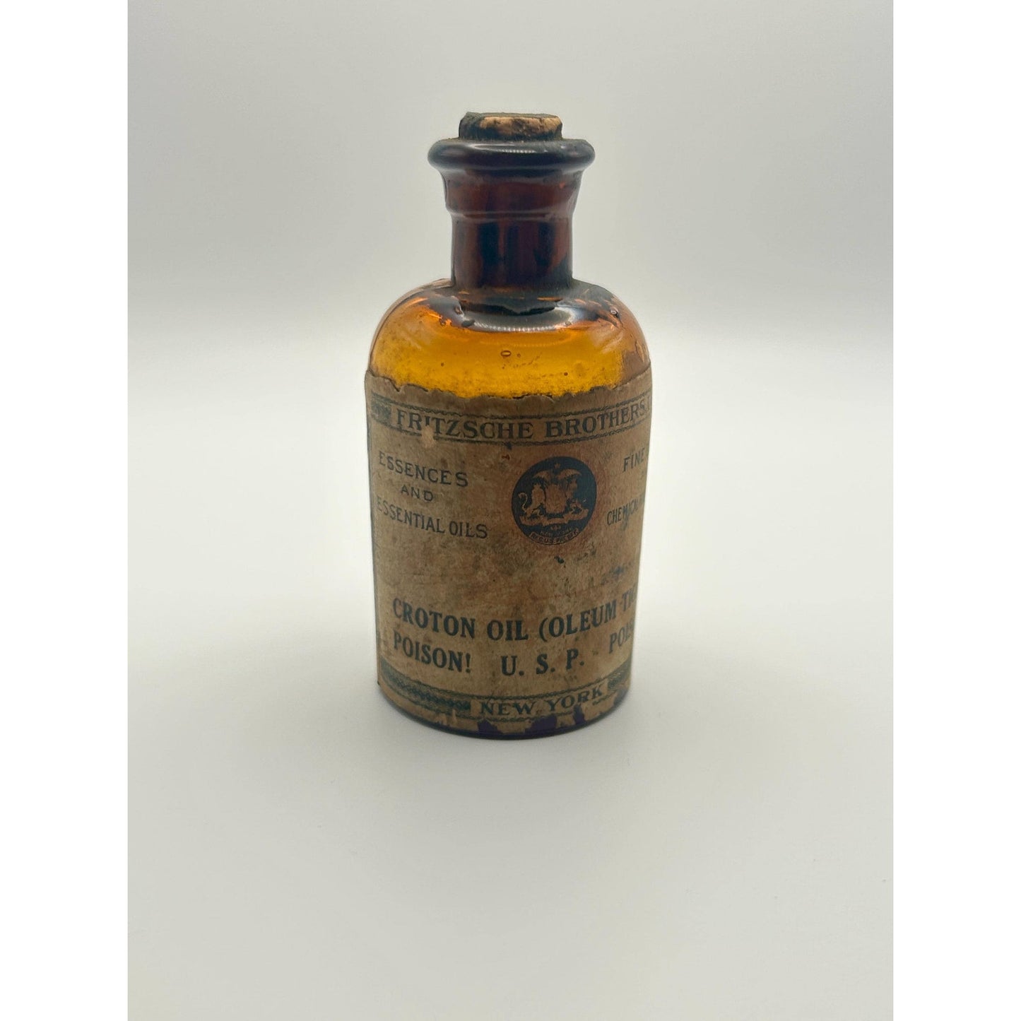 Antique Amber Apothecary Poison Bottle Eli Lilly Pharmacy Medicine Bottle Calcium Sulphide Vintage Drugstore Glass. Rare original contents