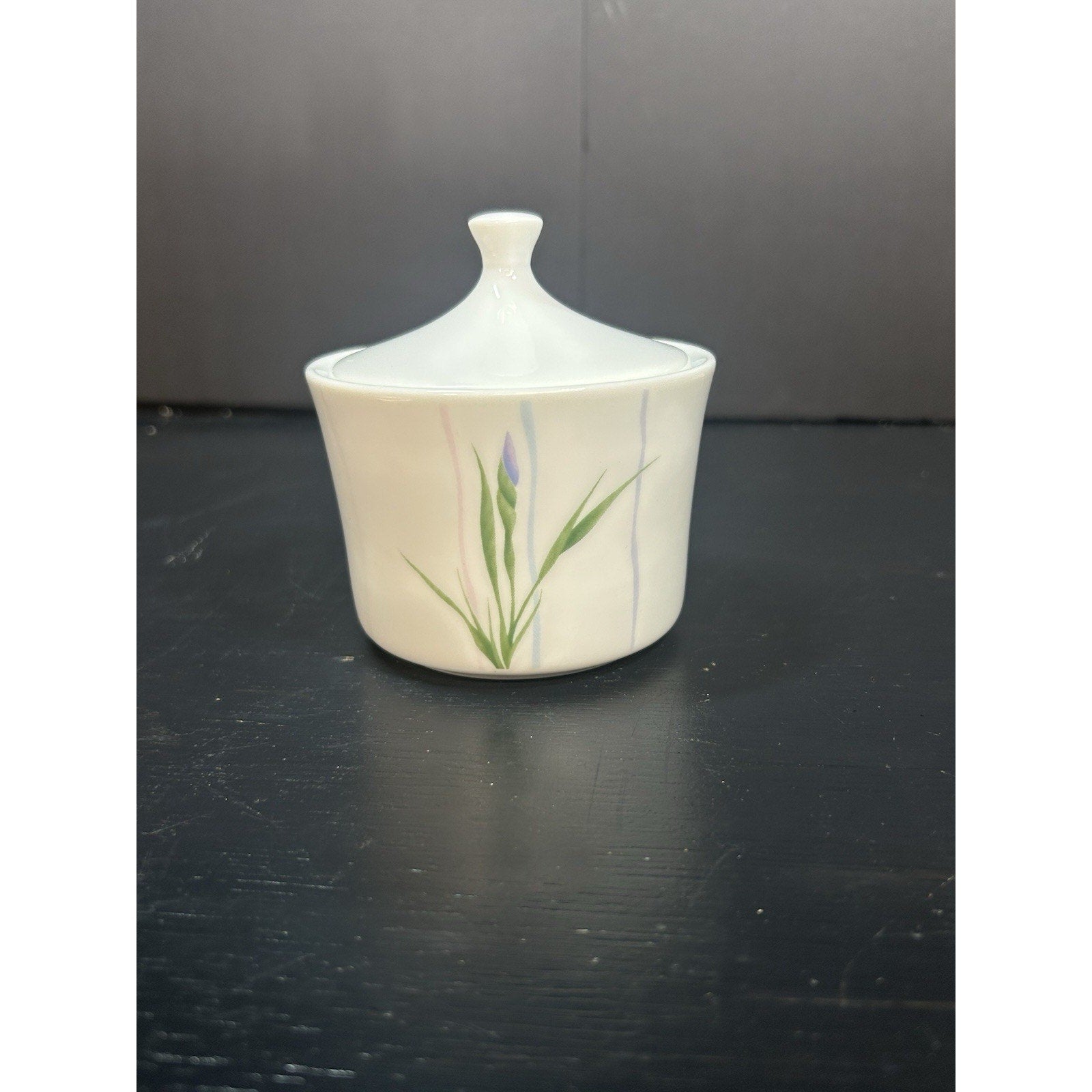 Corelle Shadow Iris Sugar Bowl with lid vintage farmhouse kitchen