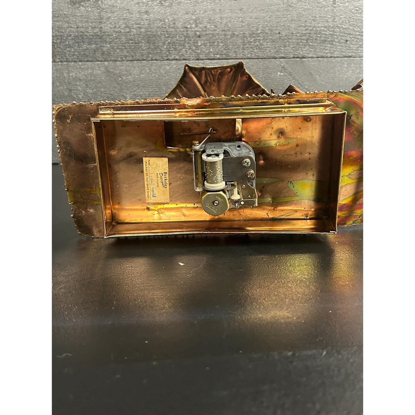 Vintage Berkeley Designs Brass Kinetic Music Box • Working TOYO Movement • Moving Figures Garden Scene • “It’s a Small World” Sculpture rare