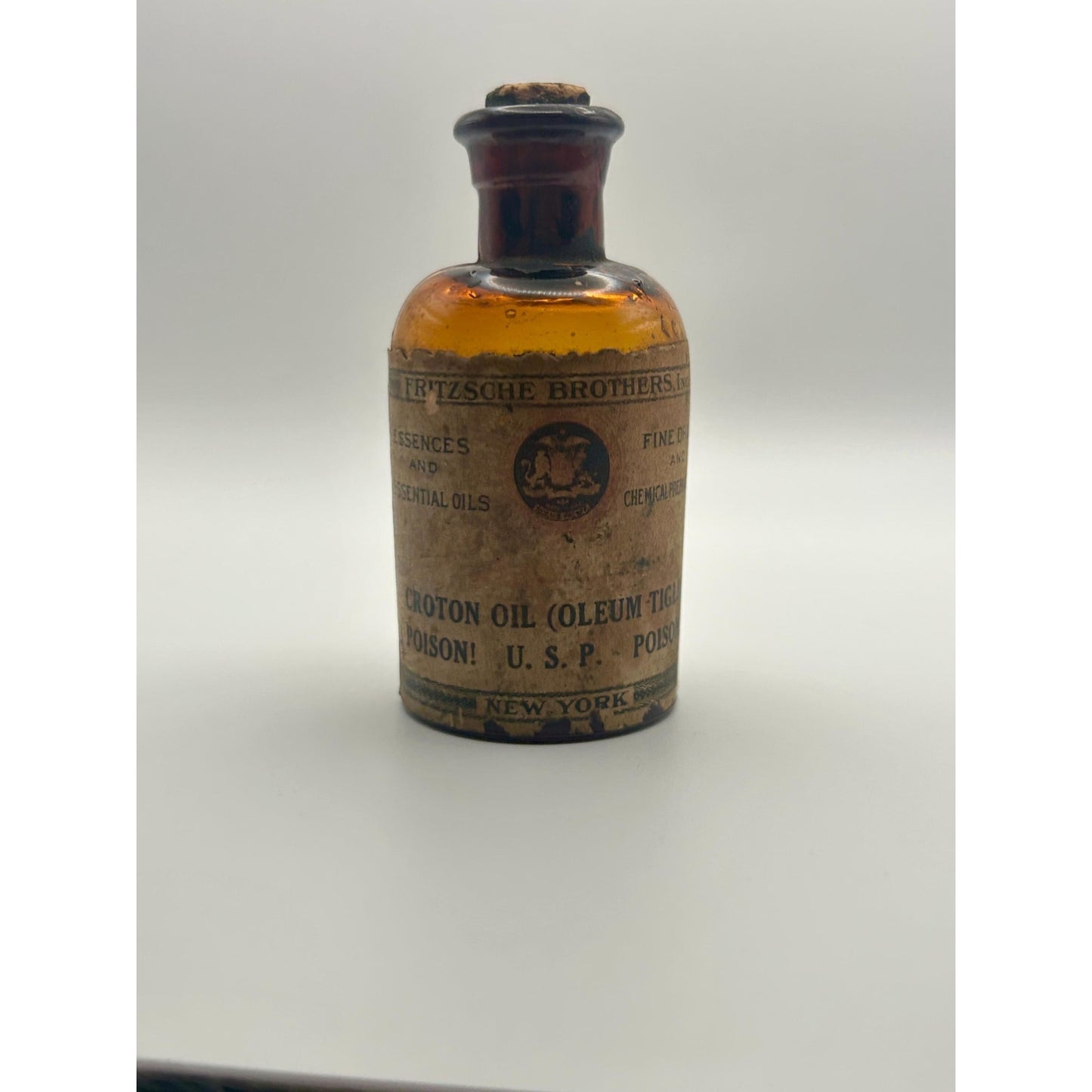 Antique Amber Apothecary Poison Bottle Eli Lilly Pharmacy Medicine Bottle Calcium Sulphide Vintage Drugstore Glass. Rare original contents