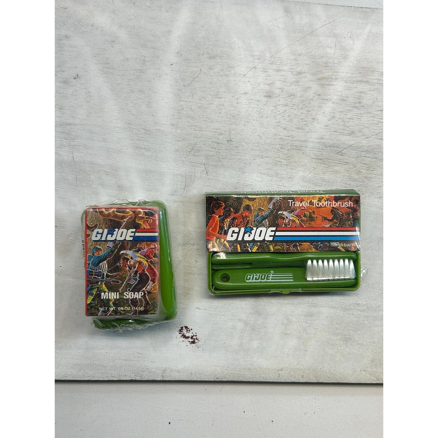 Vintage 1986 G.I. Joe Travel Toothbrush & Mini Soap Set – Hasbro Sealed Toiletries with Original Packaging – Retro Action Figure Toy