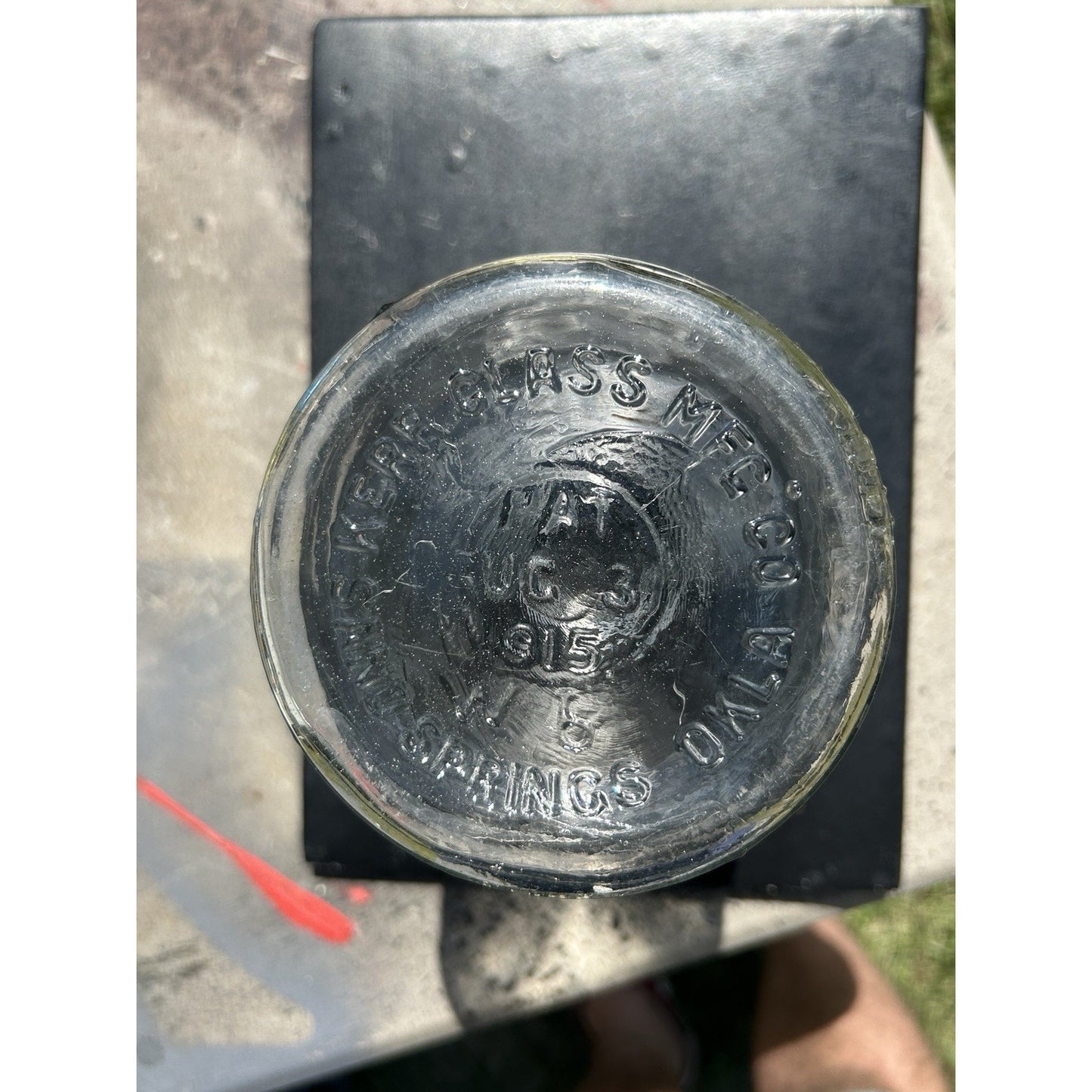 Rare Kerr Mason Jar Sand Springs OK 1915 Patent Seed Bubble Glass Near Mint