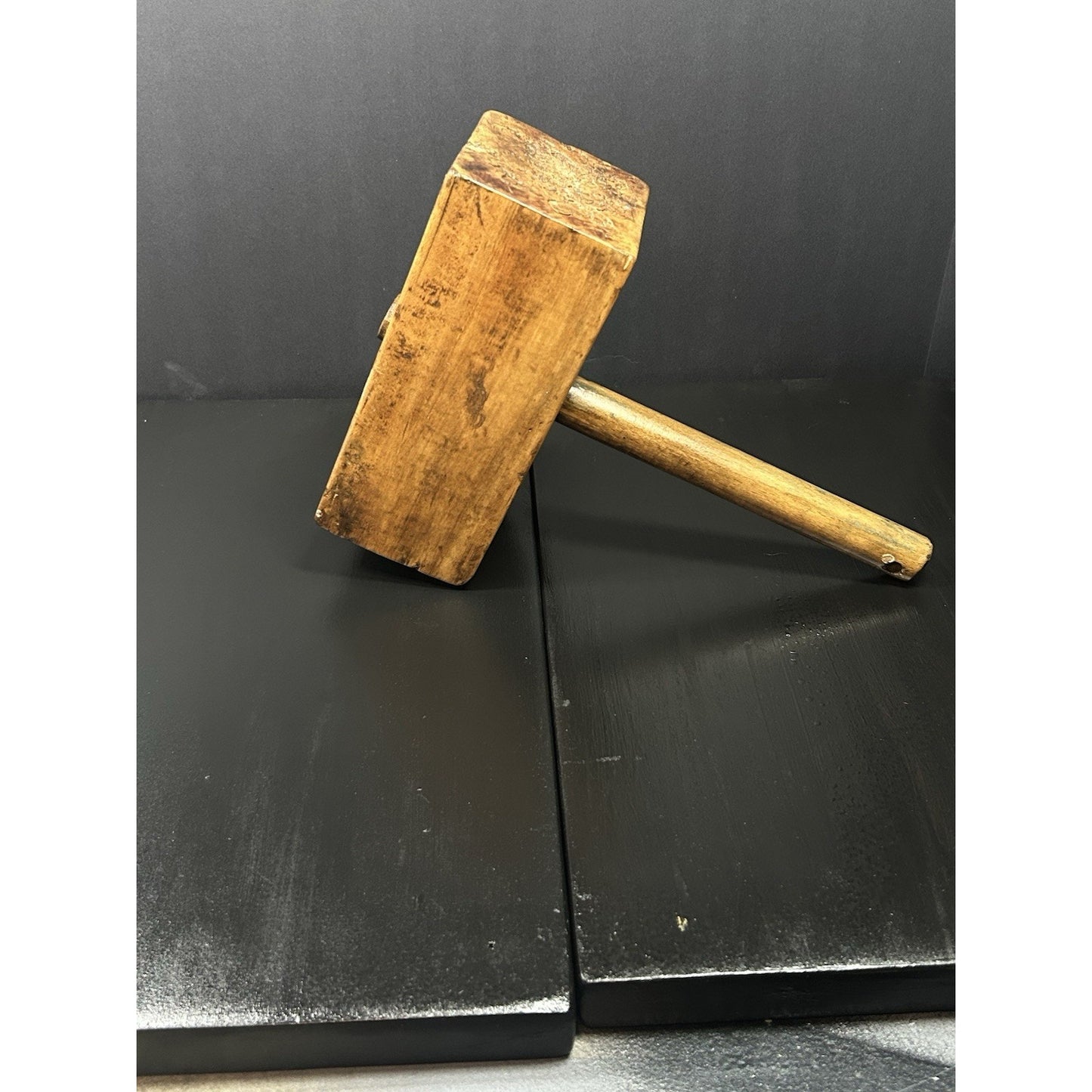 Antique Joiner's Mallet — Late 1800s Solid Hardwood Head — Heavy Early-American Woodworking Tool — Primitive Workshop Decor