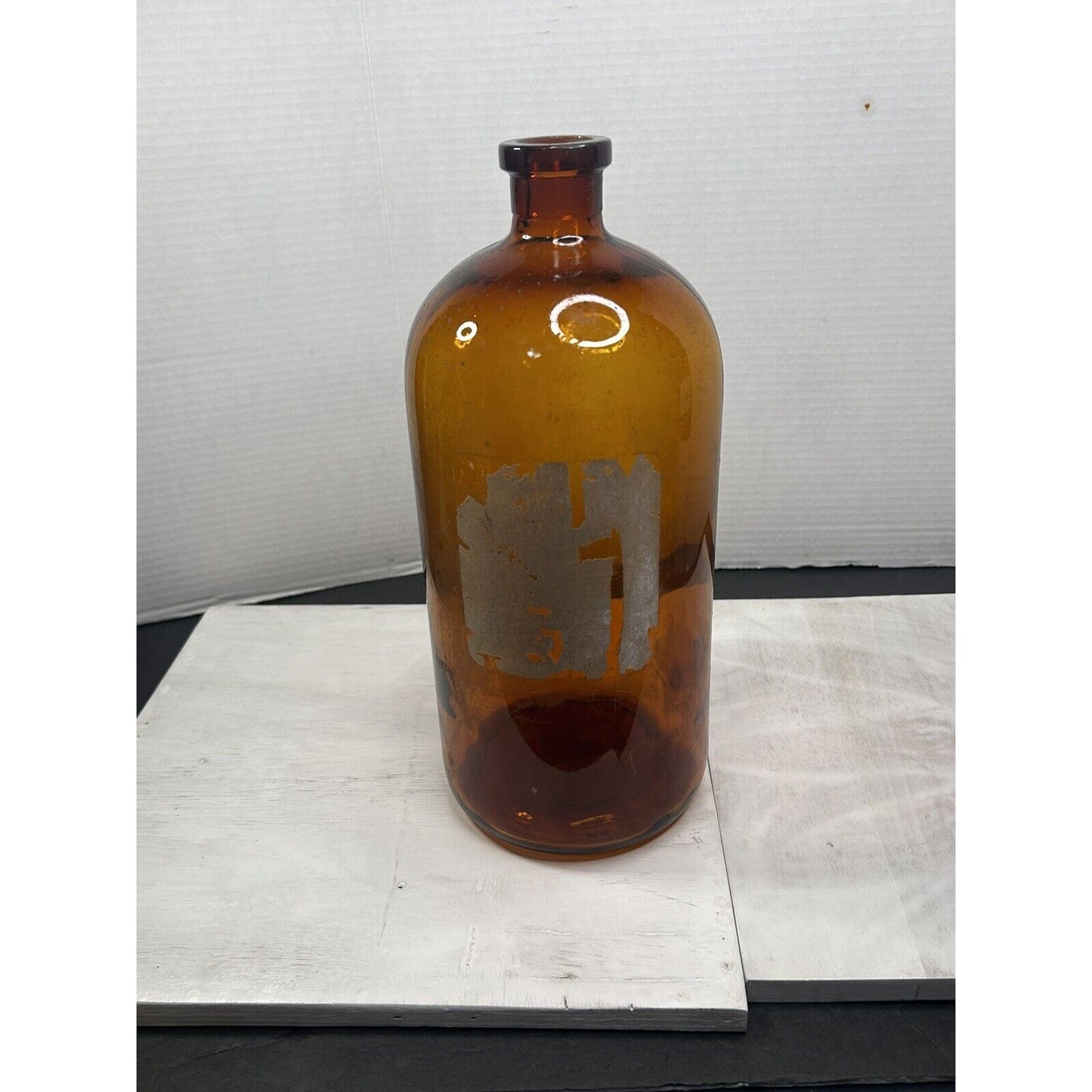 (2) Antique Large Apothecary/Pharmacy Brown Glass Bottle/Jar. Amber Jar. Rustic