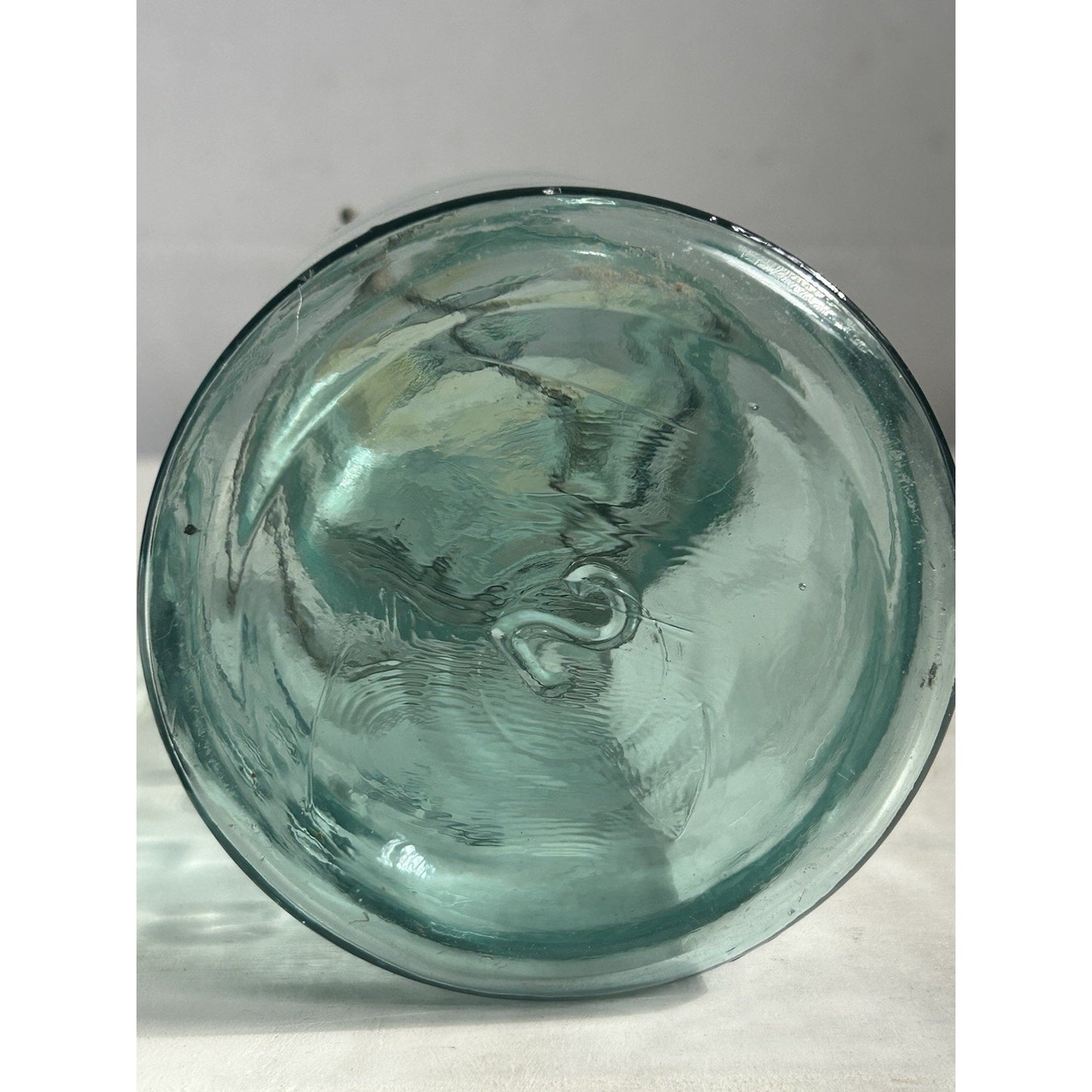 Vintage Atlas E-Z Seal Quart Jar Light Blue w/ Original Lid & Wire Bail – 1930s