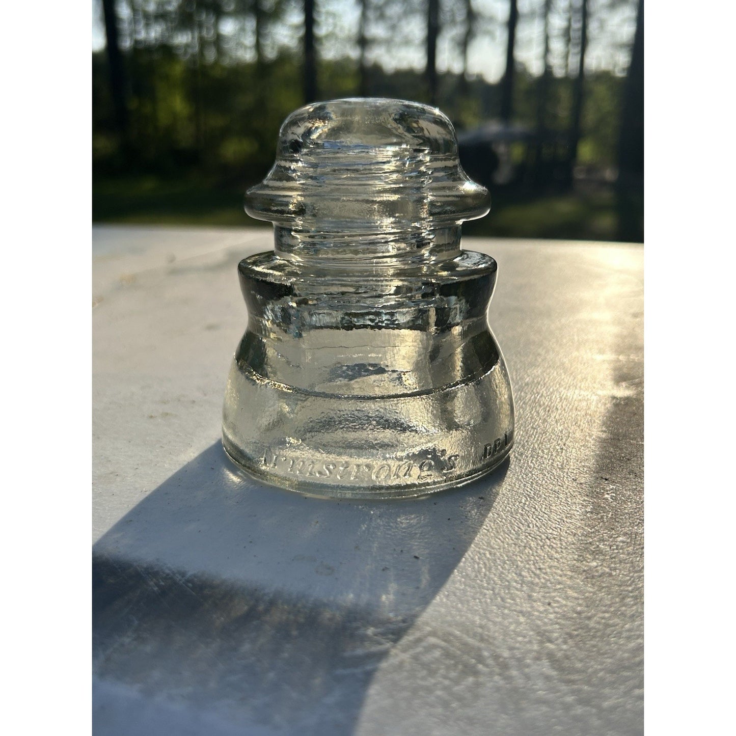 Stunning Crystal Clear Vintage Armstrong DP-1 Clear Glass Insulator Made In USA