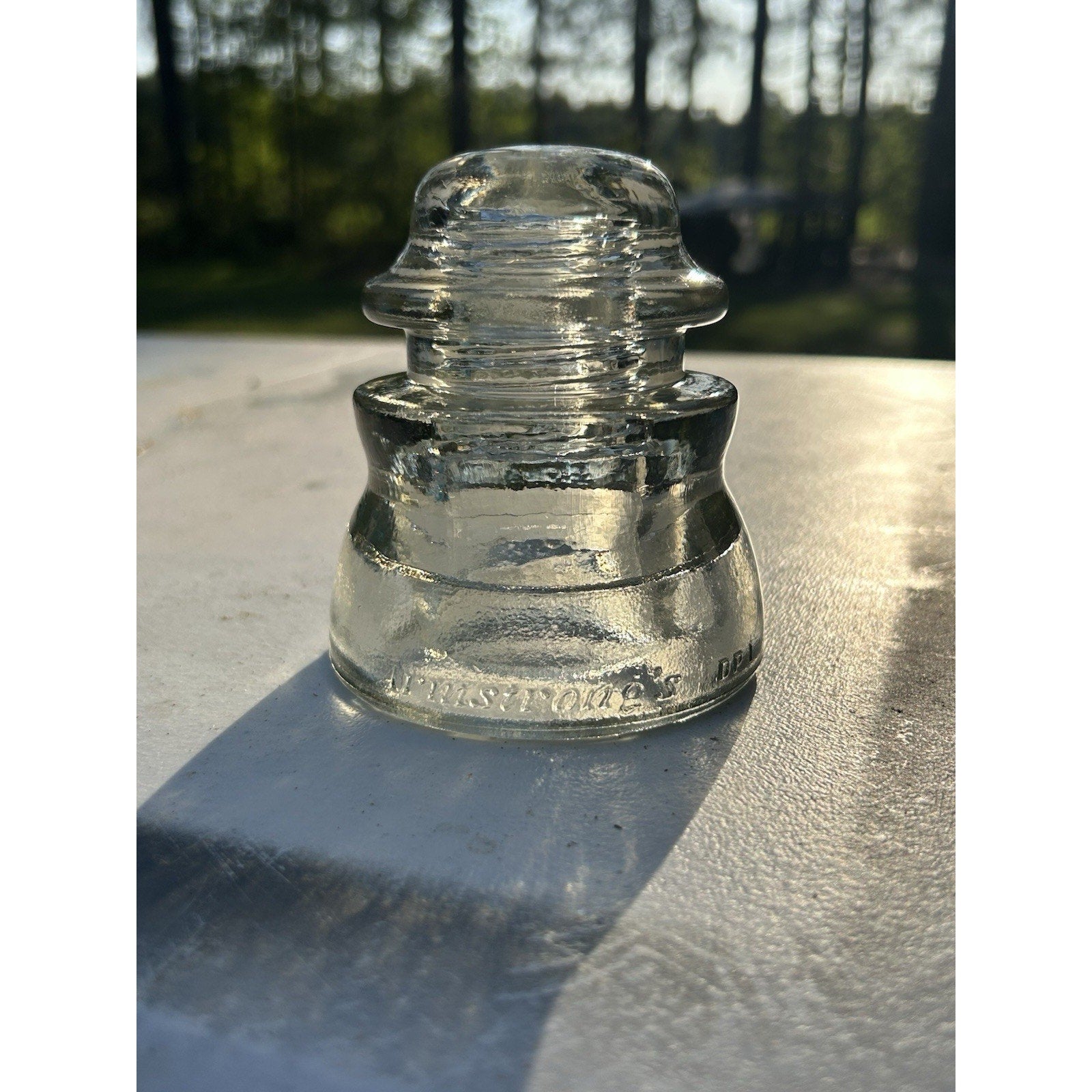 Stunning Crystal Clear Vintage Armstrong DP-1 Clear Glass Insulator Made In USA