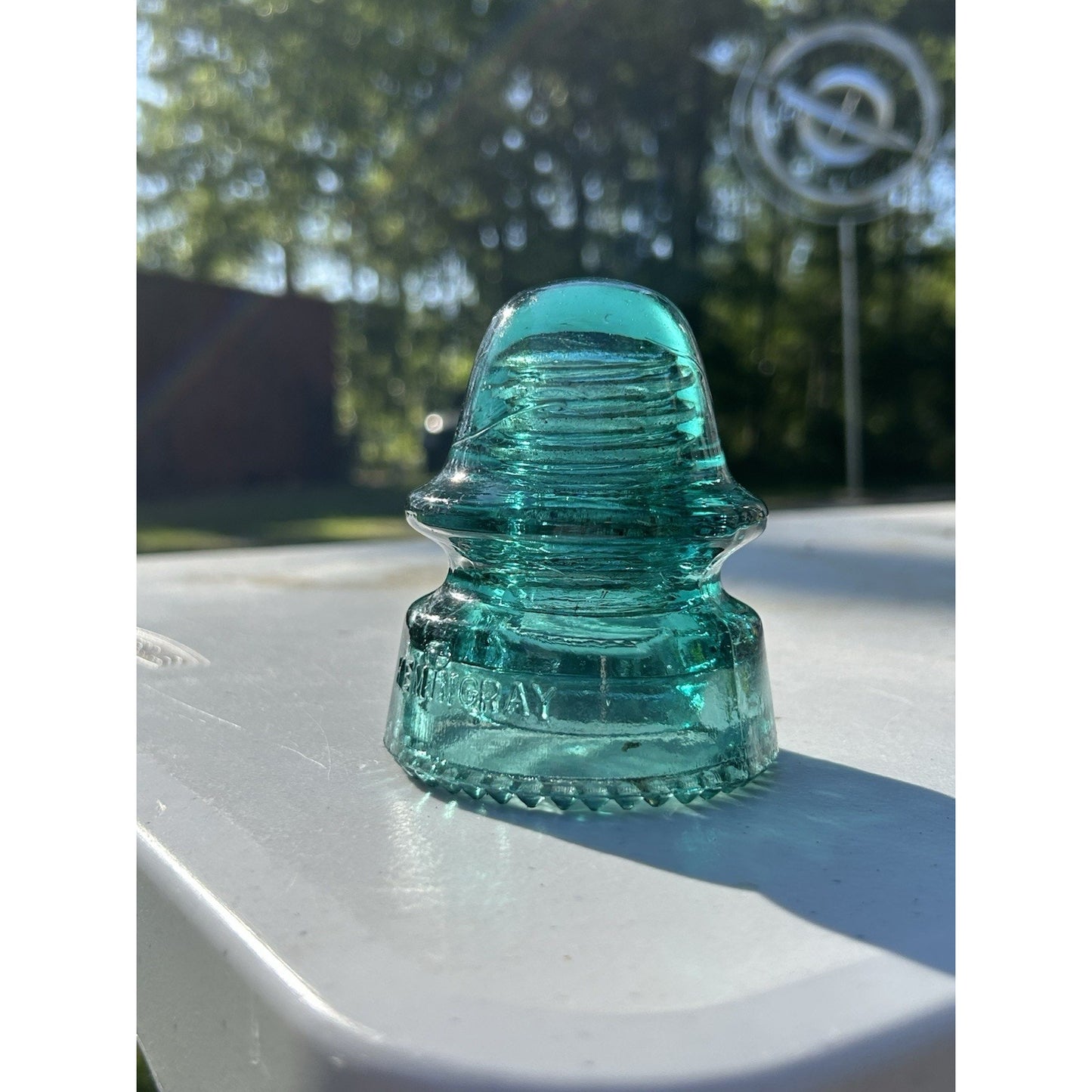 Antique Hemingray Petticoat Aqua Glass Insulator — Patent May 2 1893 — Second Example