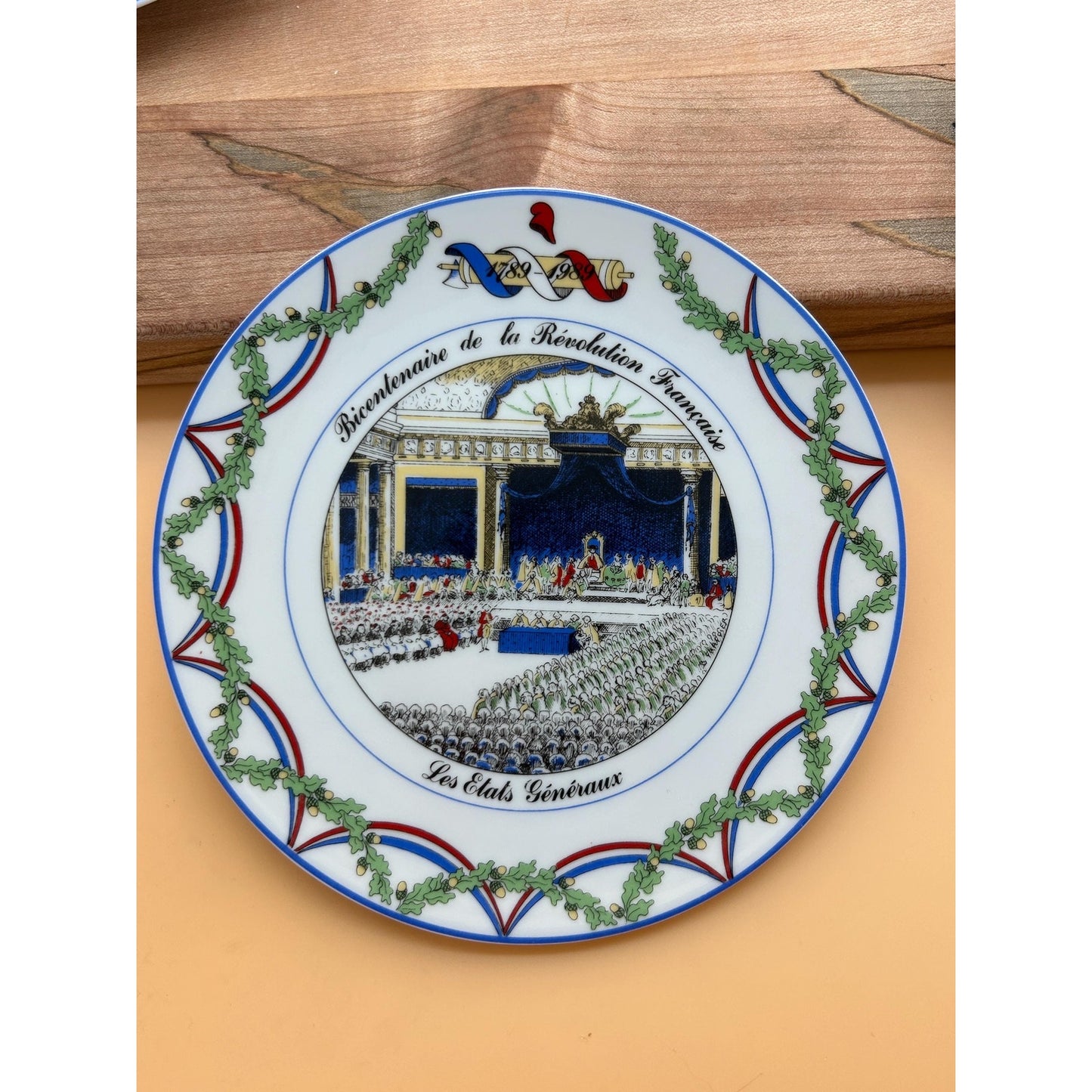 French Revolution Bicentennial Plate Set • Apilco France Porcelain • Bastille Lafayette Estates General • 1989 Wall Decor