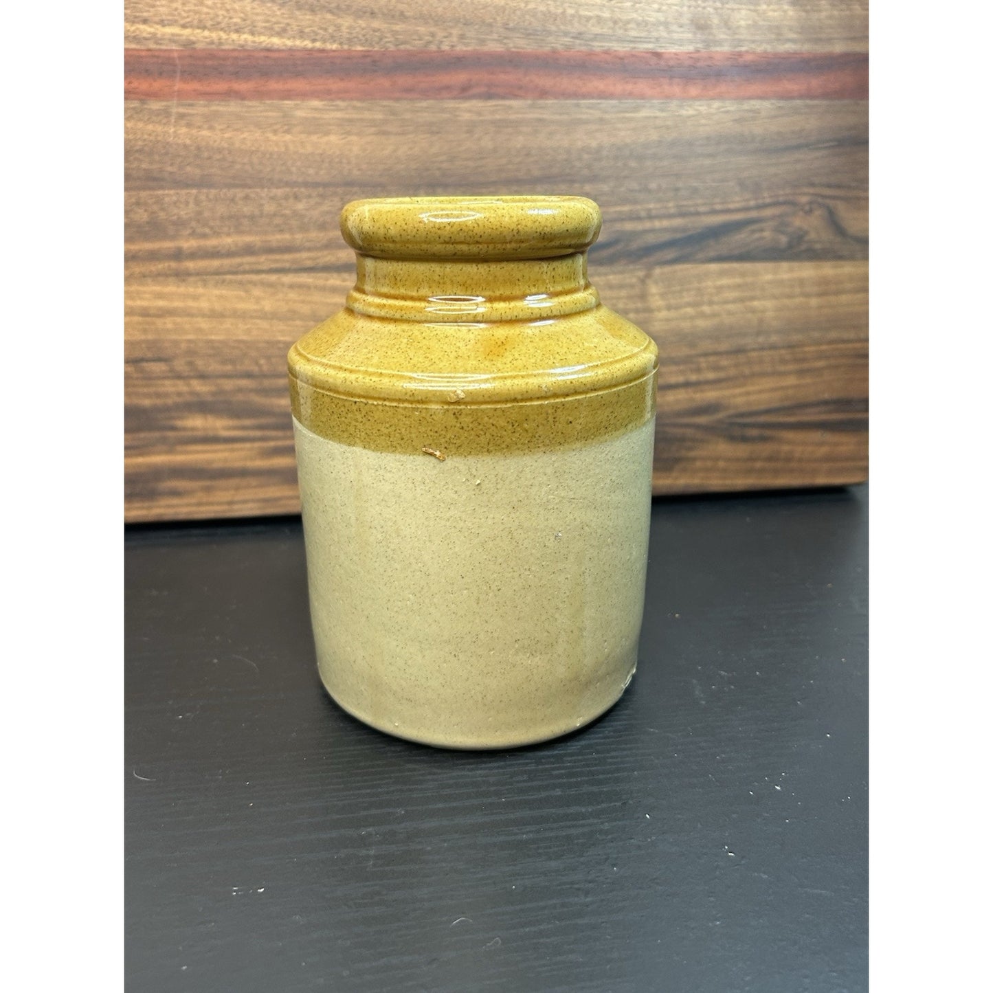 Antique Skey Tamworth England stoneware jar maker mark detail