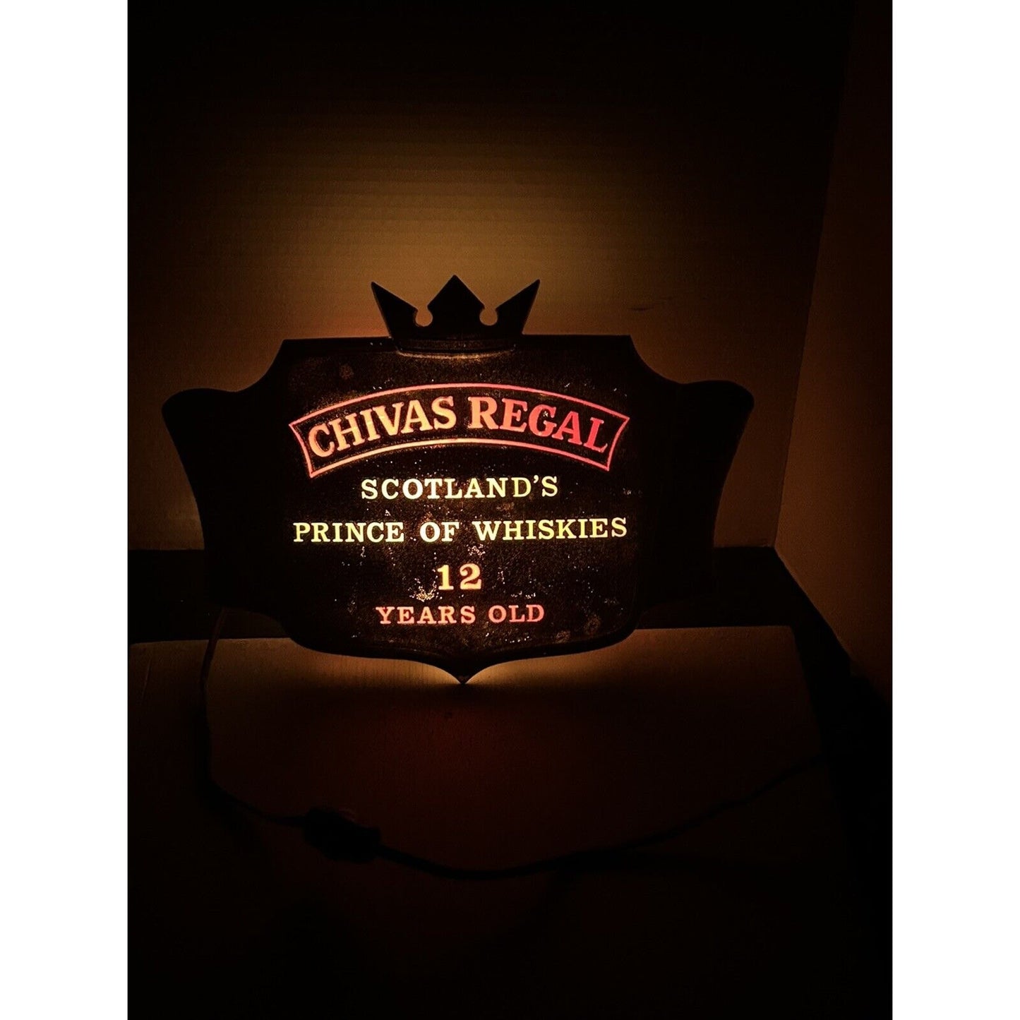 Vintage Chivas Regal 12 Year Scotch bar sign full profile