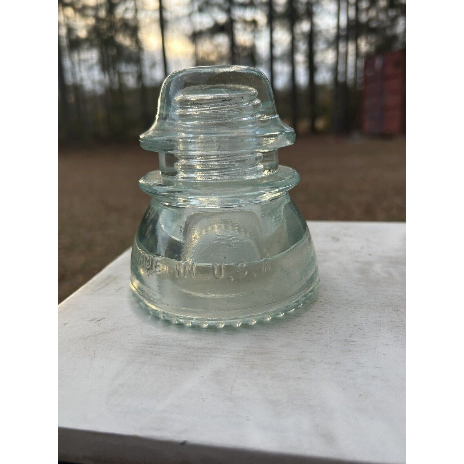 Vintage Hemingray 42 clear insulator base mold 1 mark