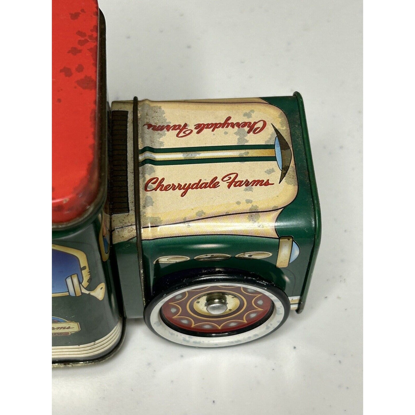 Vintage Nobel Hall Cherrydale Farms "The Goody Wagon" Tin Truck Coin Bank. NEW!!