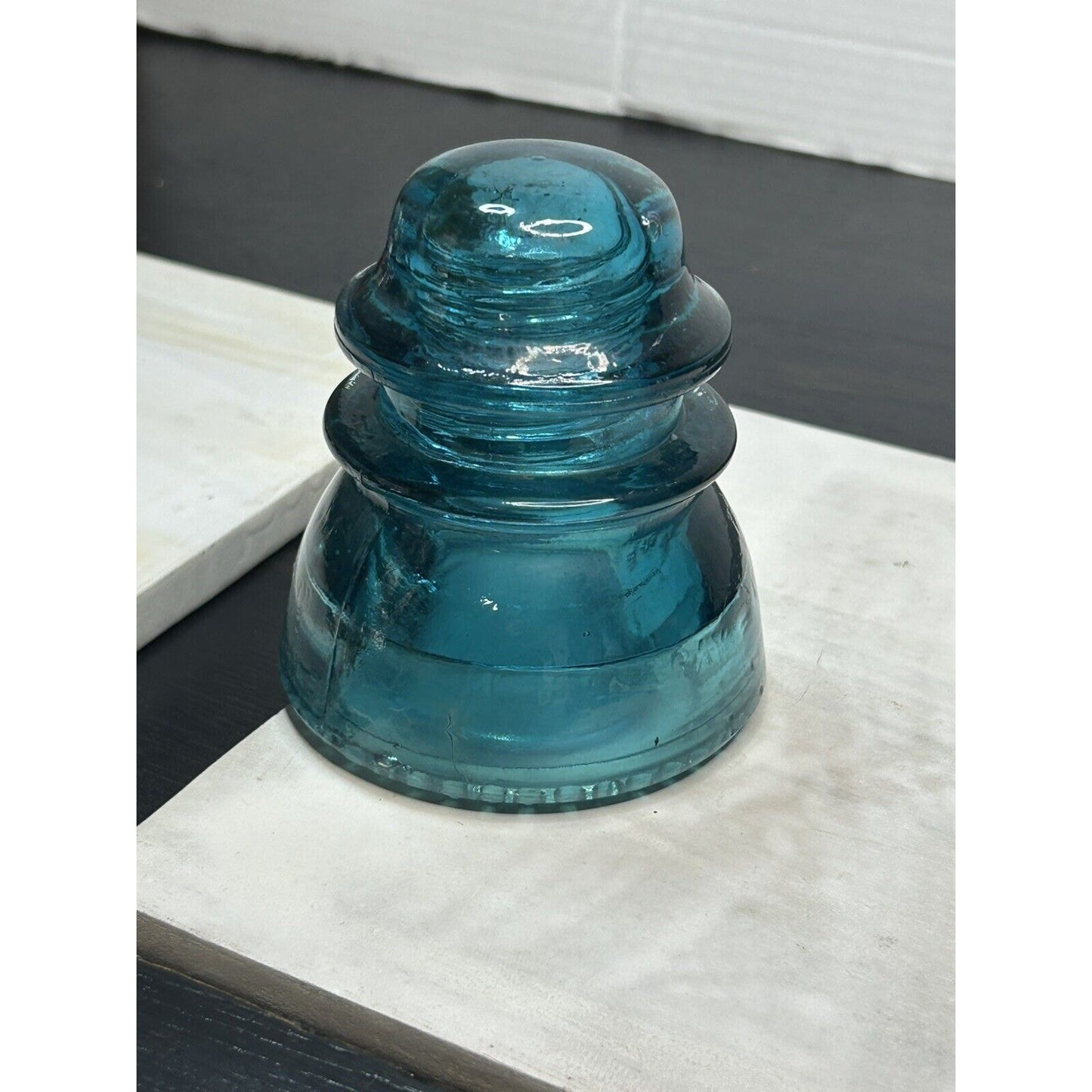 Hemingray 42 teal aqua insulator light transparency
