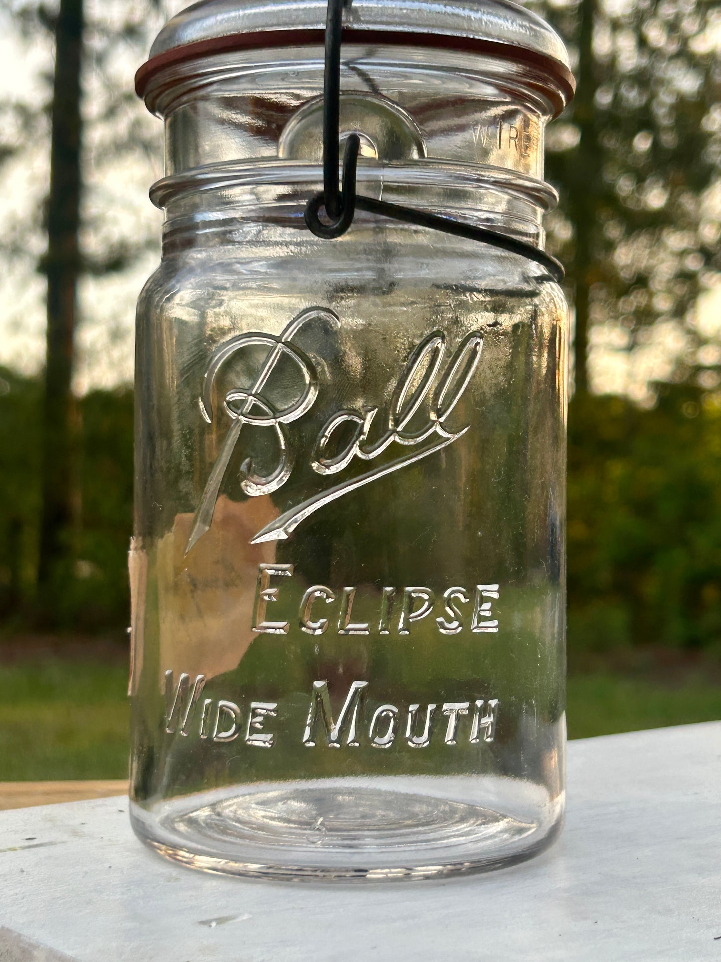 Scarce Complete Ball Eclipse Wide Mouth Jar With Glass Lid & Old Paper Label