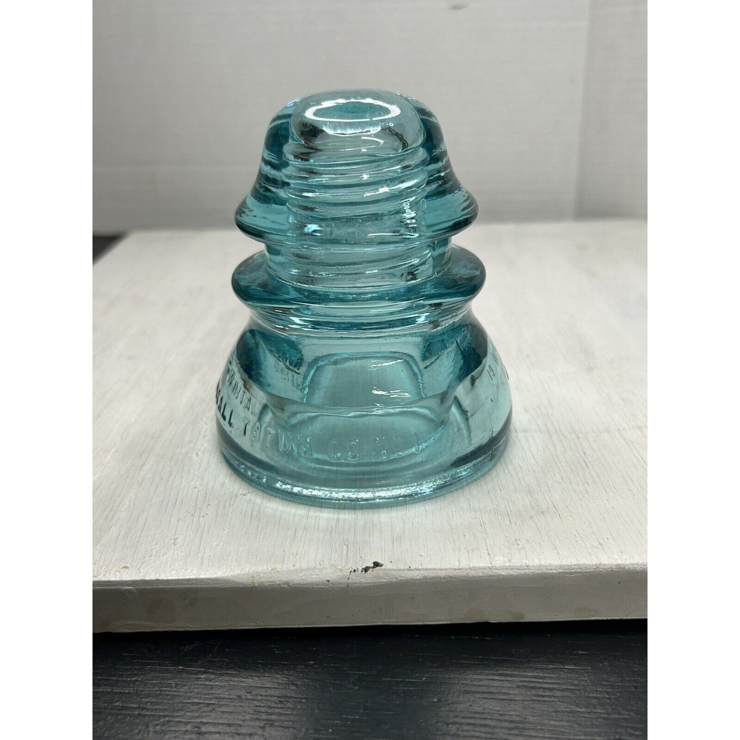 Antique Whitall Tatum Co. No. 1 Ice Blue Glass Insulator — Millville NJ — Second Example