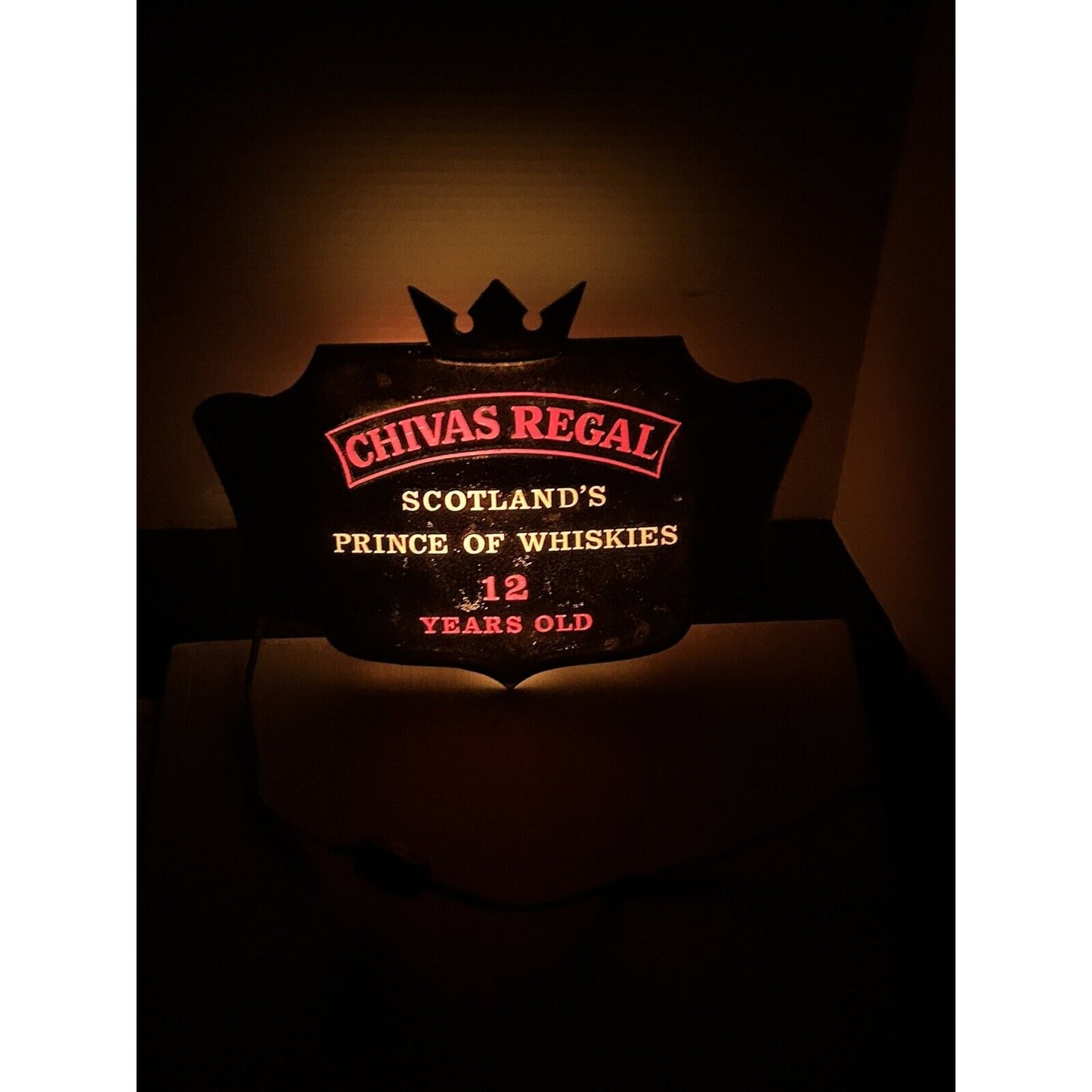 Vintage Rare Chivas Regal 12 Year Scotch Light Up Sign Advertising Bar Sign
