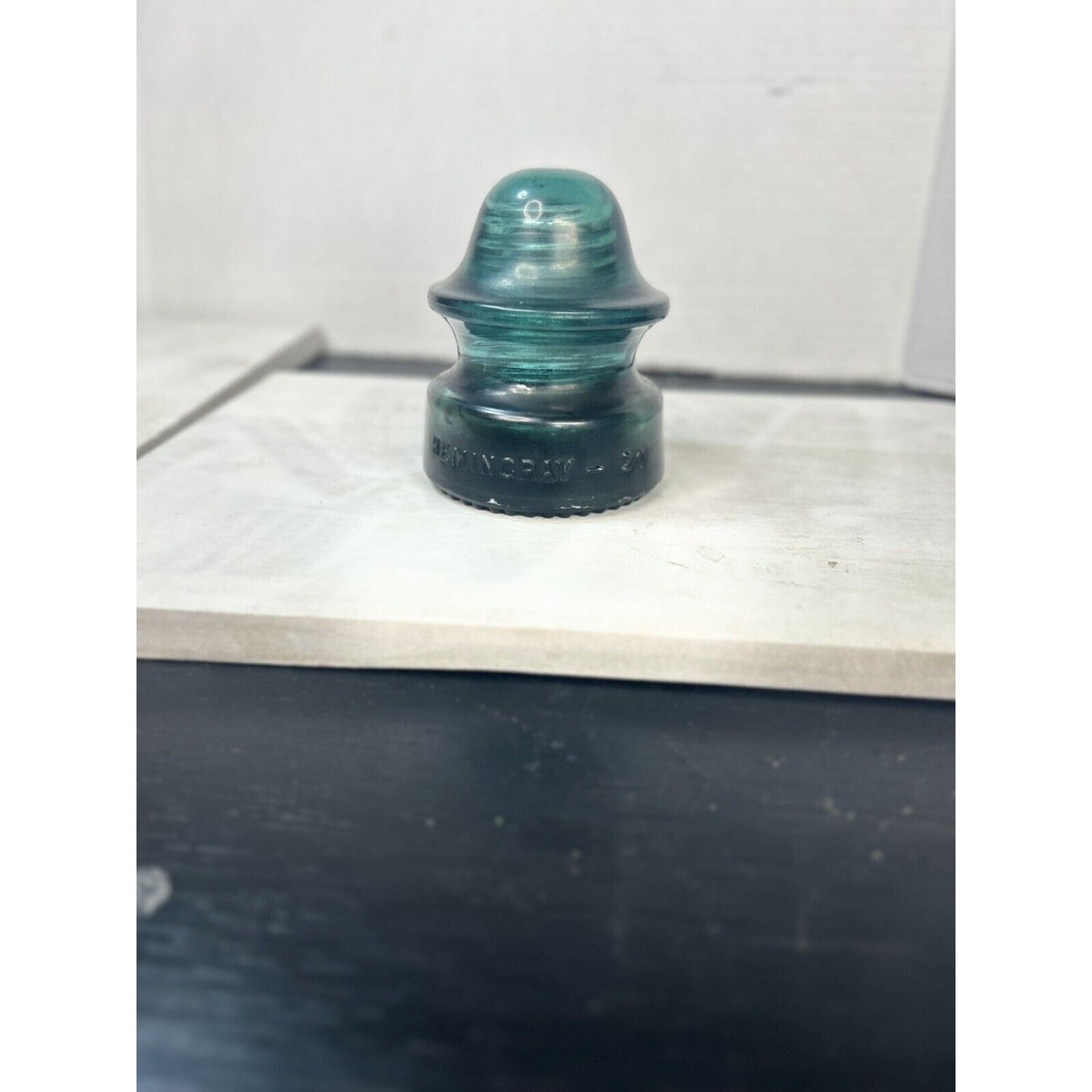 Antique Hemingray No. 20 Dark Emerald Green Glass Insulator — CD 145 — Rare Color