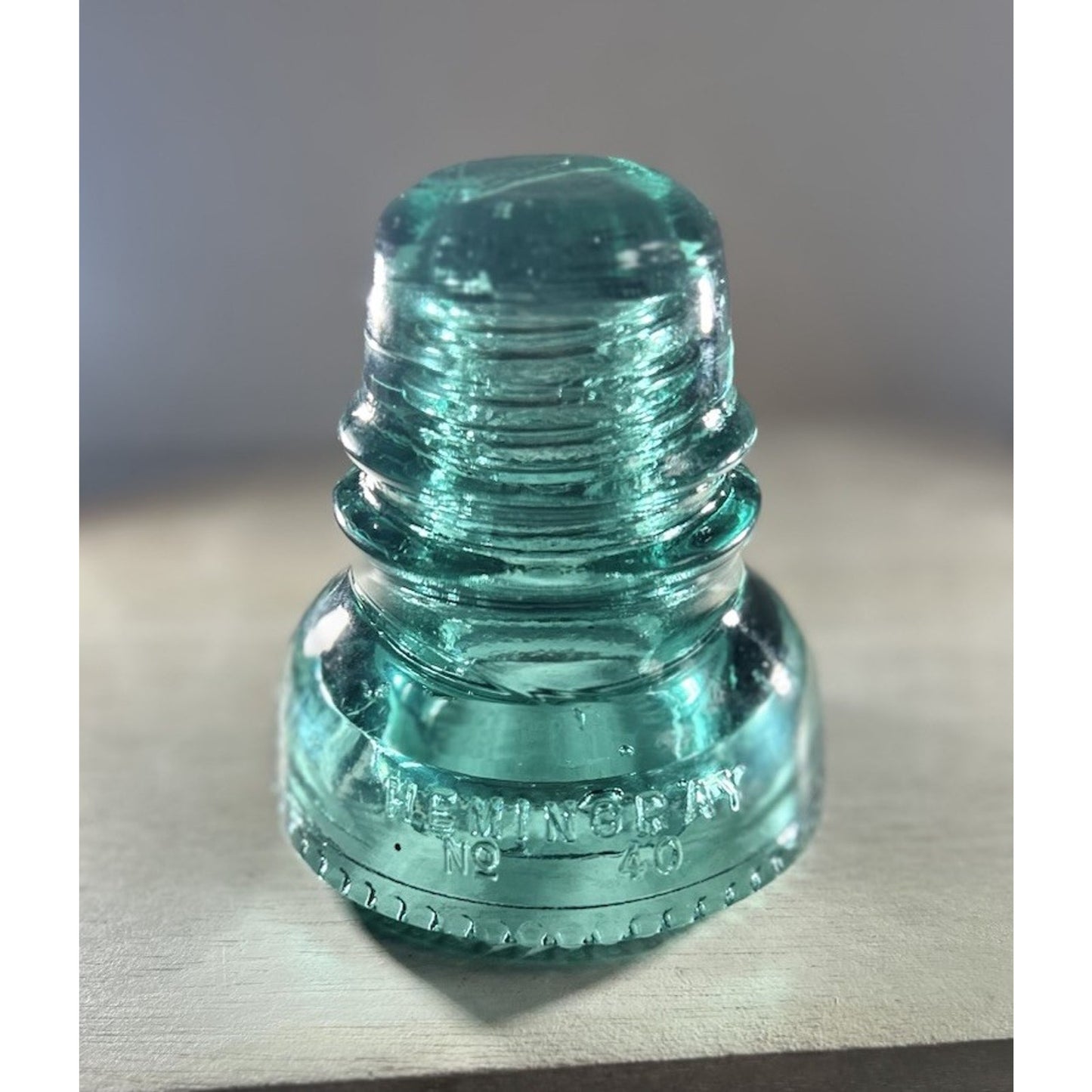 Hemingray 40 Insulator CD 152 Aqua – PATENTED MAY 2 1893 – Vintage Glass. WOW!
