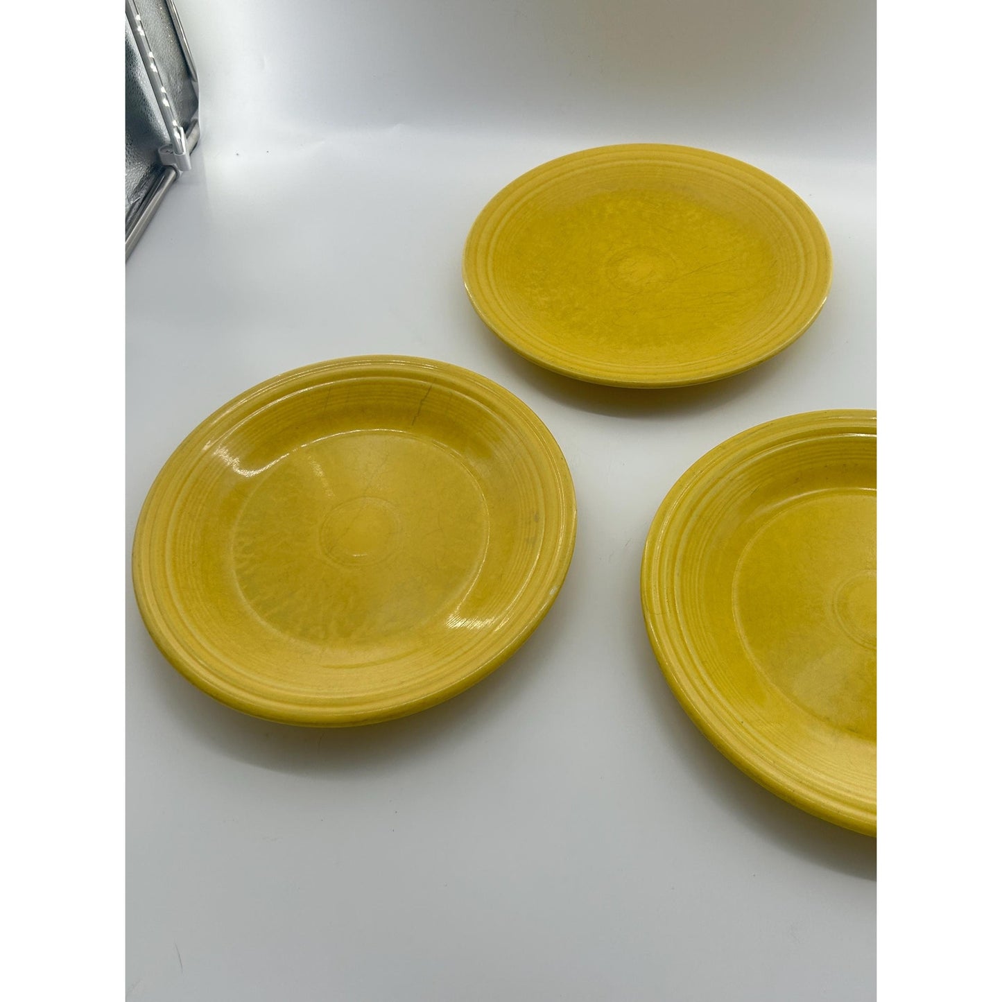 Fiesta Sunflower Yellow Dinner Plates Set • Homer Laughlin Fiesta Ware • Lead Free USA • Yellow Ring Rim Plates • 10.5” Vintage Style