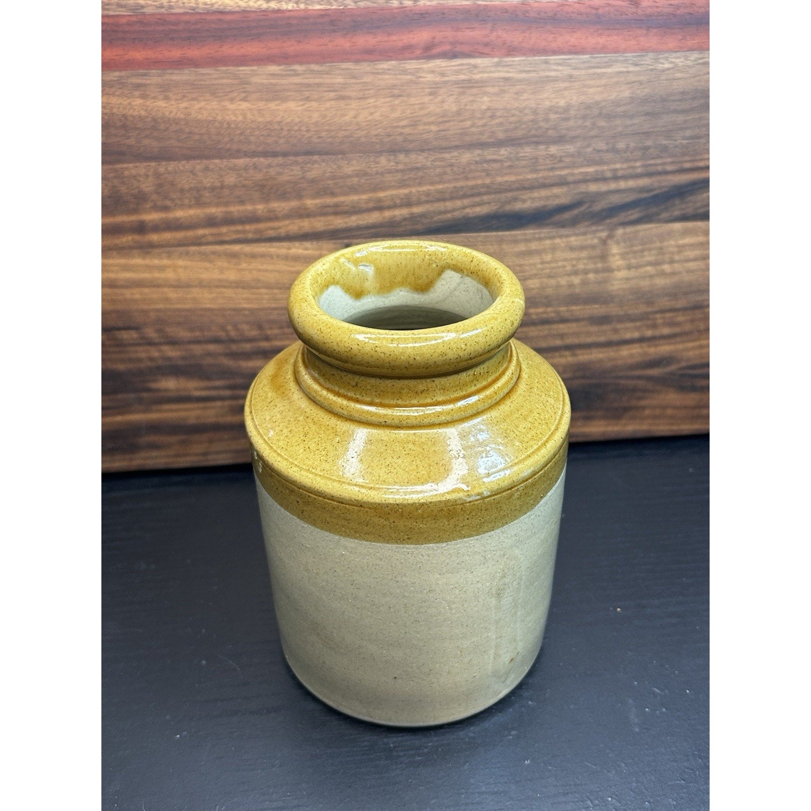 C&B Skey England 1800s stoneware pottery crock full profile