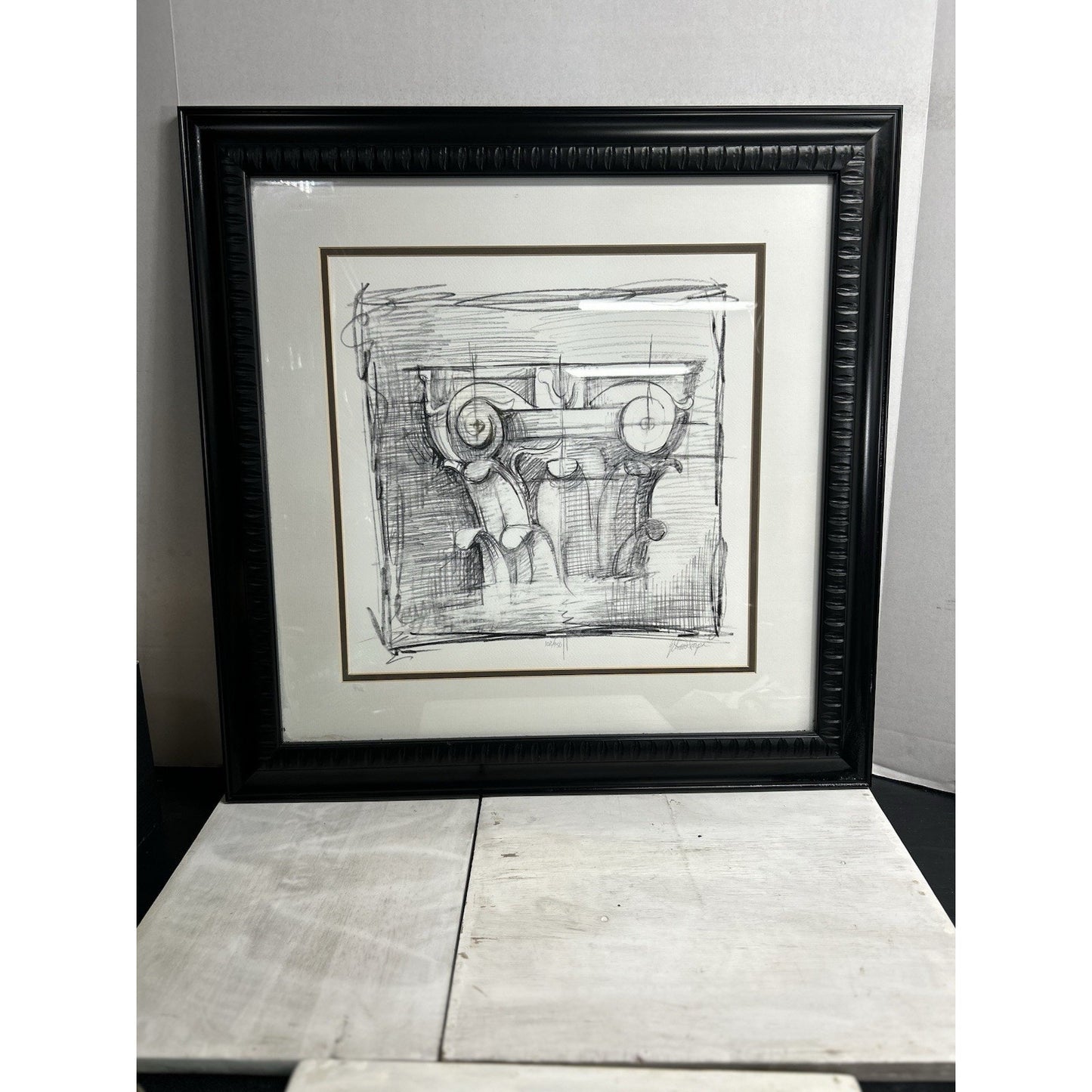 Ethan Harper Drawing the Elements II Signed Print Framed Architectural Art Rare!