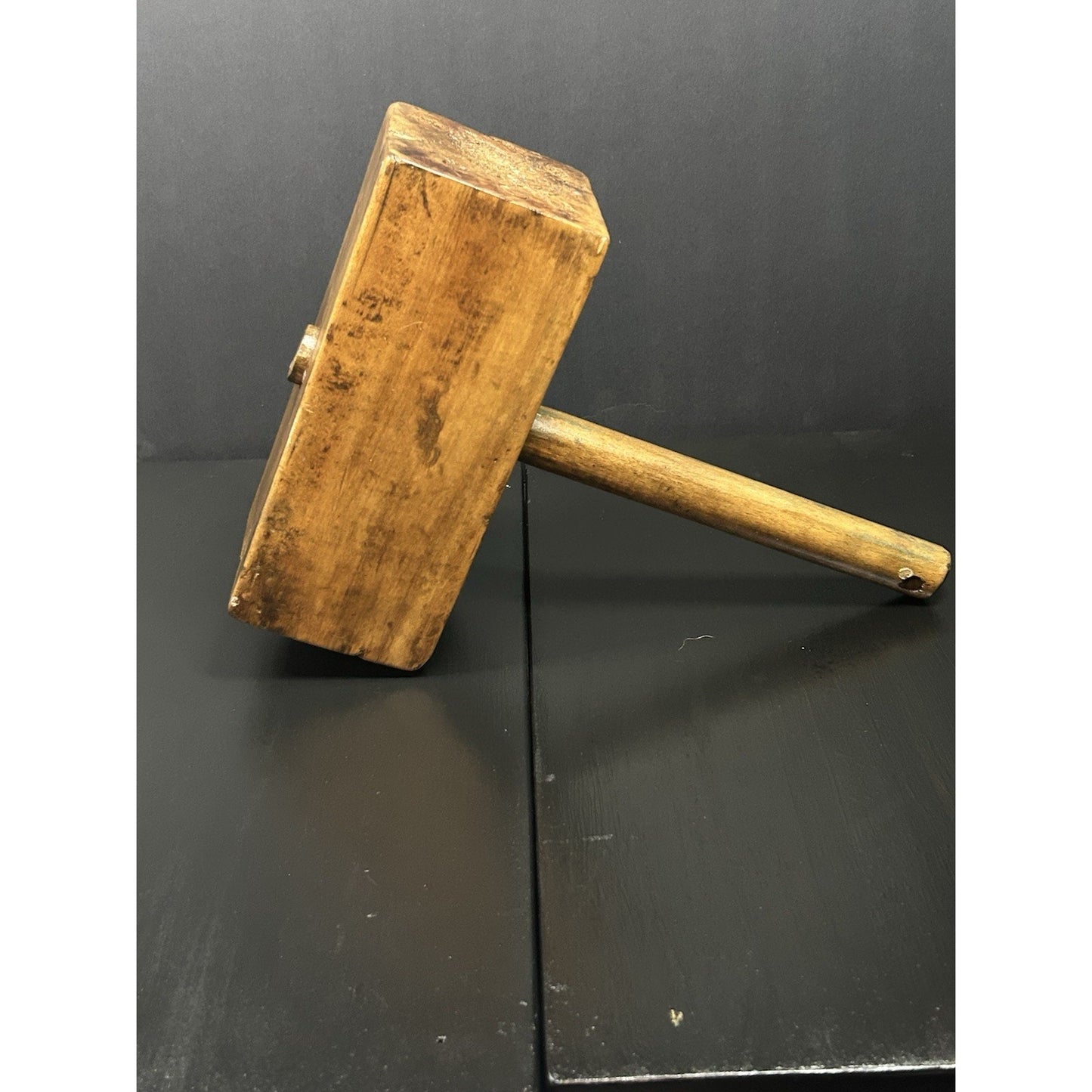 Antique Joiner's Mallet — Late 1800s Solid Hardwood Head — Heavy Early-American Woodworking Tool — Primitive Workshop Decor