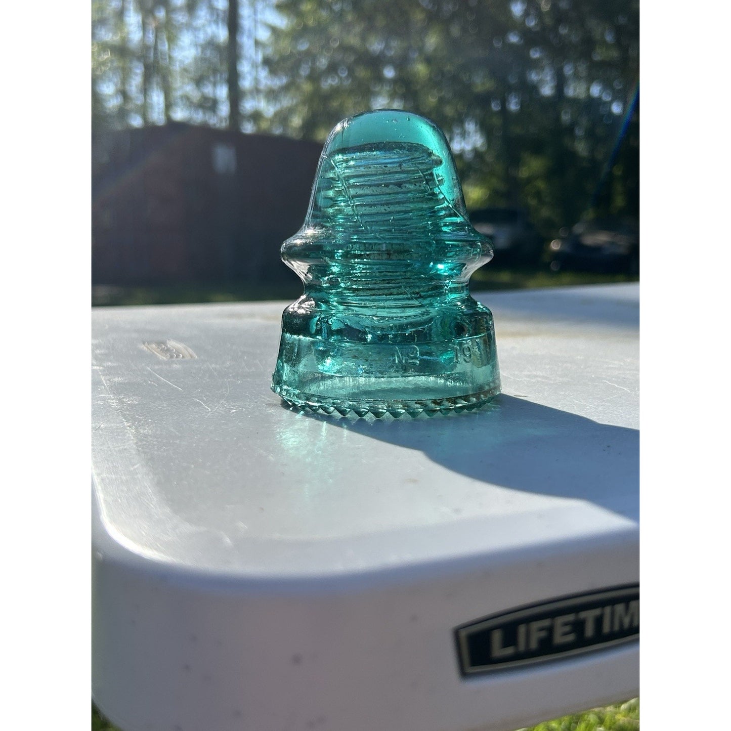 Antique Hemingray Petticoat Aqua Glass Insulator — Patent May 2 1893 — Second Example