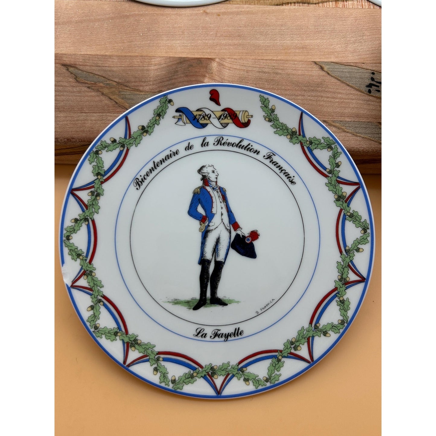 French Revolution Bicentennial Plate Set • Apilco France Porcelain • Bastille Lafayette Estates General • 1989 Wall Decor