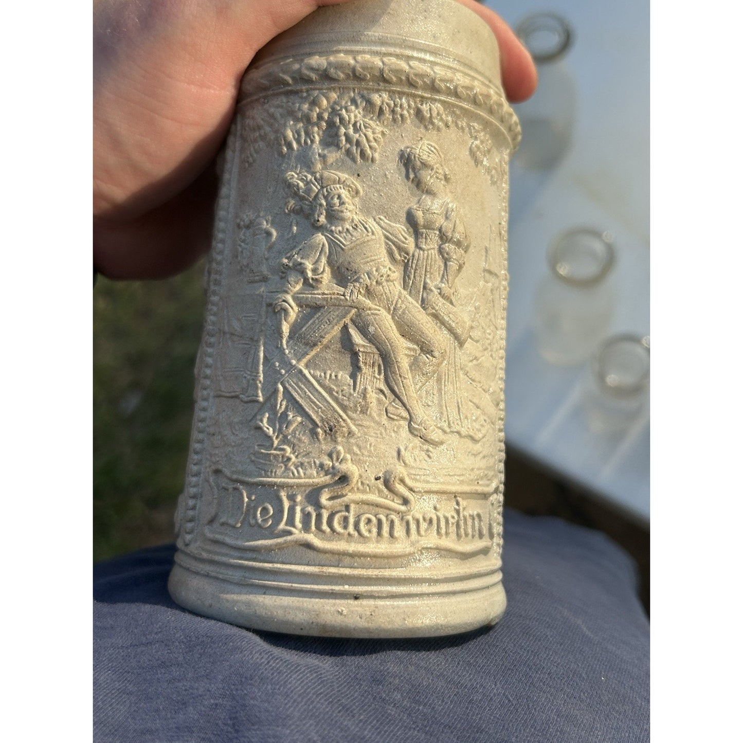 German Westerwald Lindenwirtin stein 0.5L all angles antique