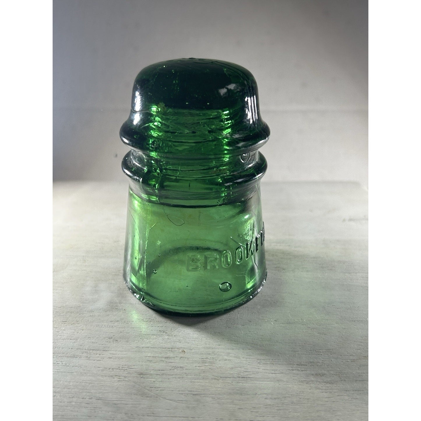 Vintage Deep Emerald Green Brookfield CD 145 Glass Insulator — Rare Color Variant