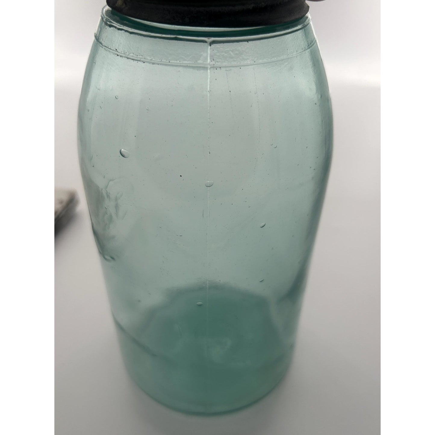 Antique Ball Triple L Half Gallon Aqua Mason Jar 1900–1910 Early Script Ball Bros Original Zinc Lid