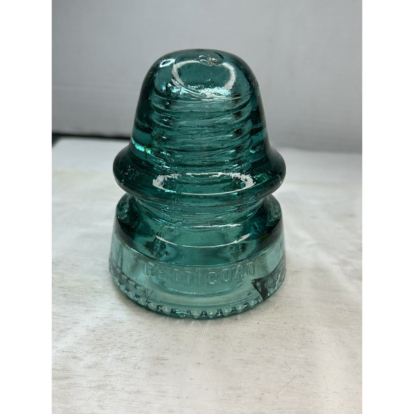 H.G. Co Petticoat 1893 aqua green insulator side view