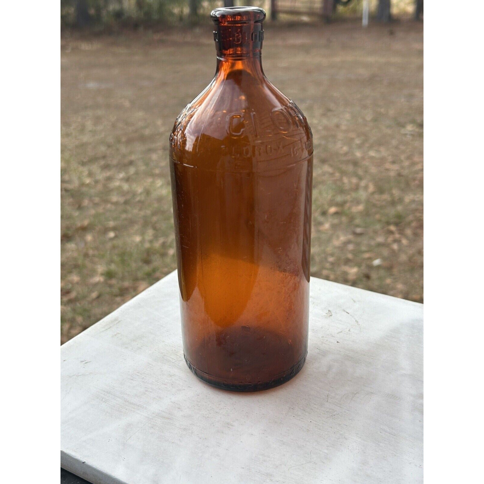 Rare first year 1929 Clorox amber bottle overall condition