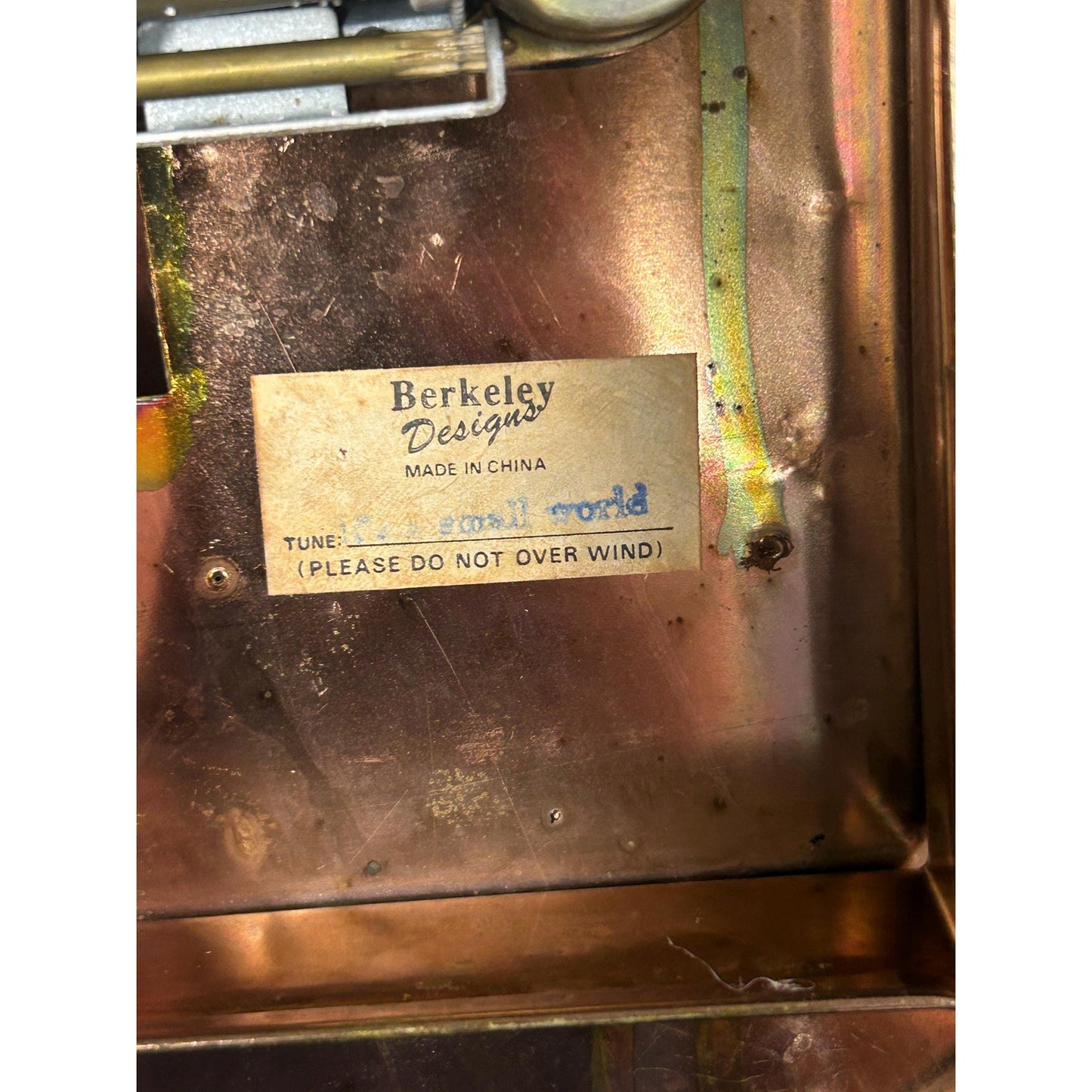 Vintage Berkeley Designs Brass Kinetic Music Box • Working TOYO Movement • Moving Figures Garden Scene • “It’s a Small World” Sculpture rare