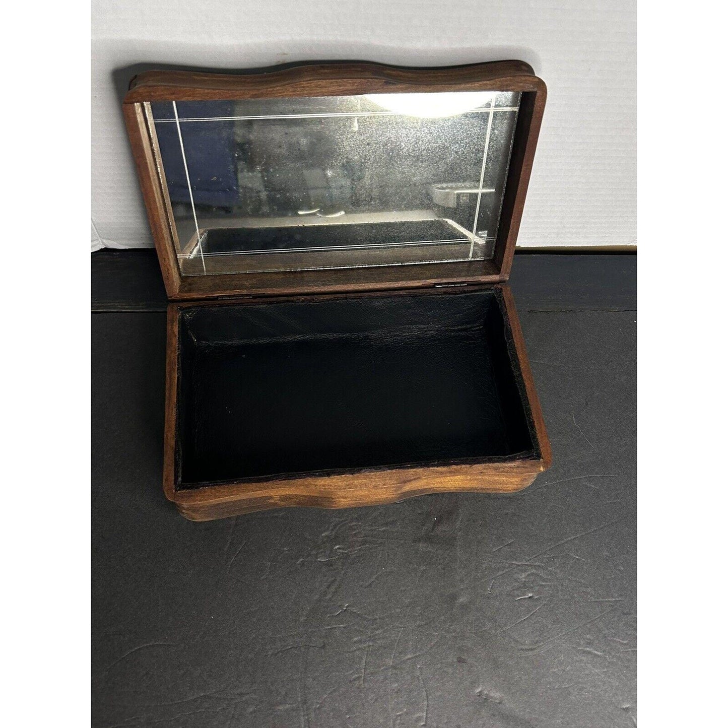 Antique Hand Carved Bald Eagle Wooden Trinket Box With Mirror | America | Trinket_box | Maga | Trump | Patriotic | Home_decor