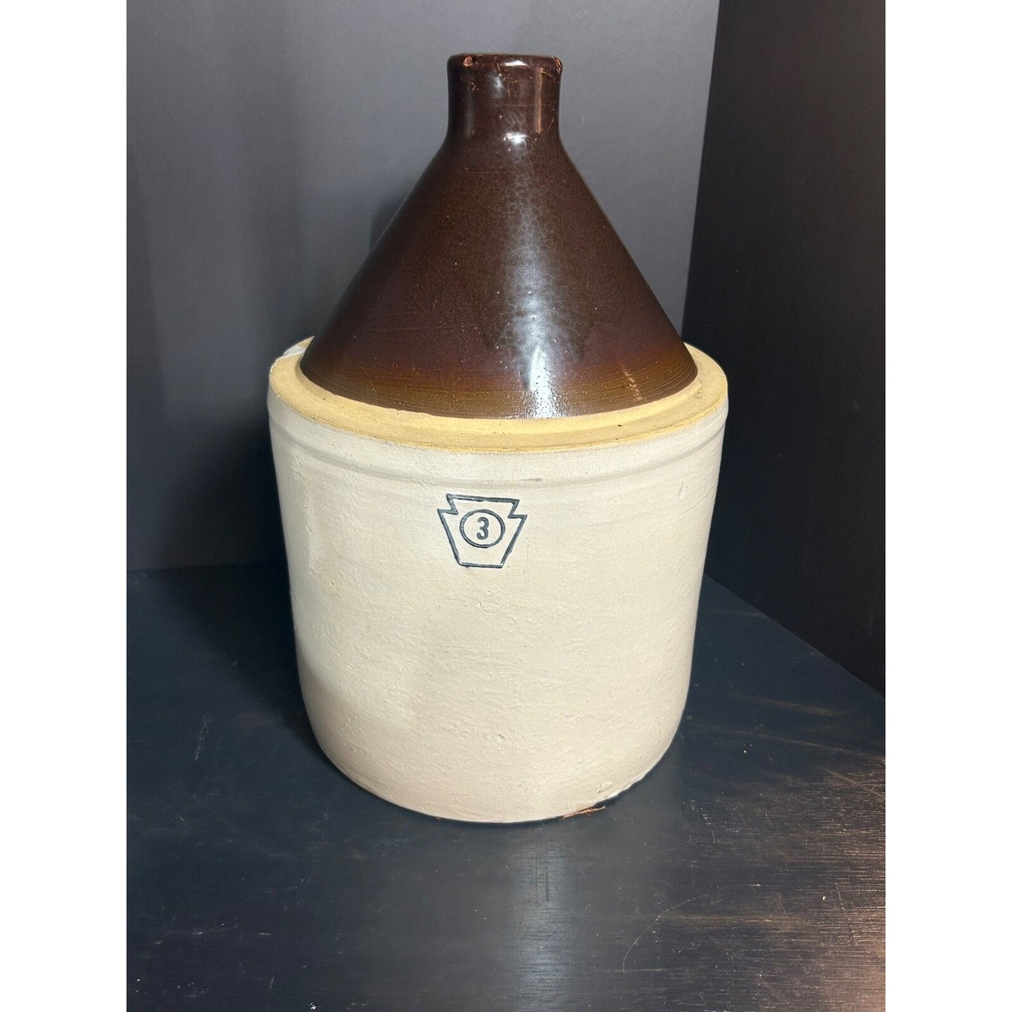Antique Pfaltzgraff 3 Gallon Stoneware Crock Jug — Keystone Mark — York Pennsylvania