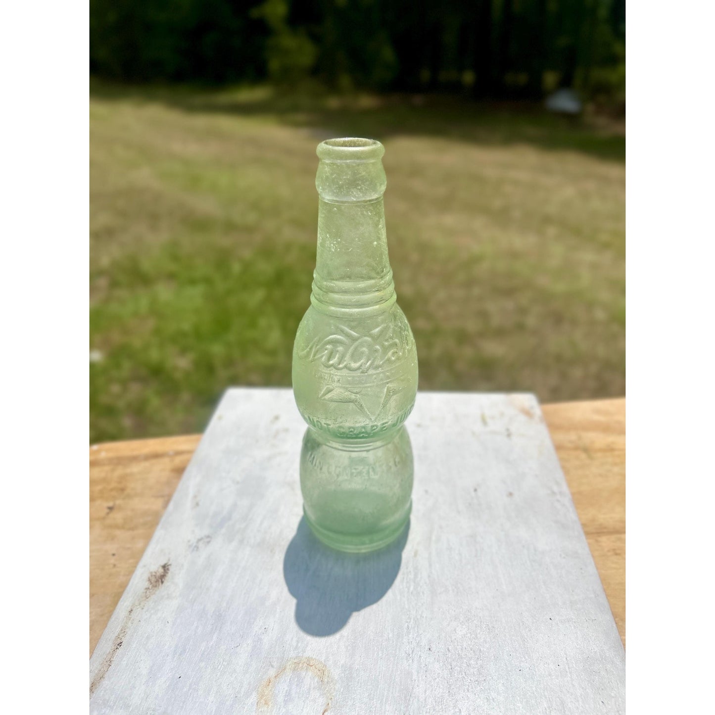 Antique NuGrape Soda Bottle, Savannah Georgia, Embossed 6 oz Green Glass, Patented March 9 1920 . Scarce vintage bottle. Savannah , GA