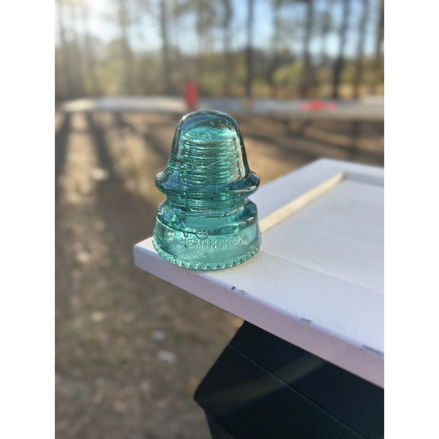Vintage Hemingray No 19 green CD 162 insulator base mark