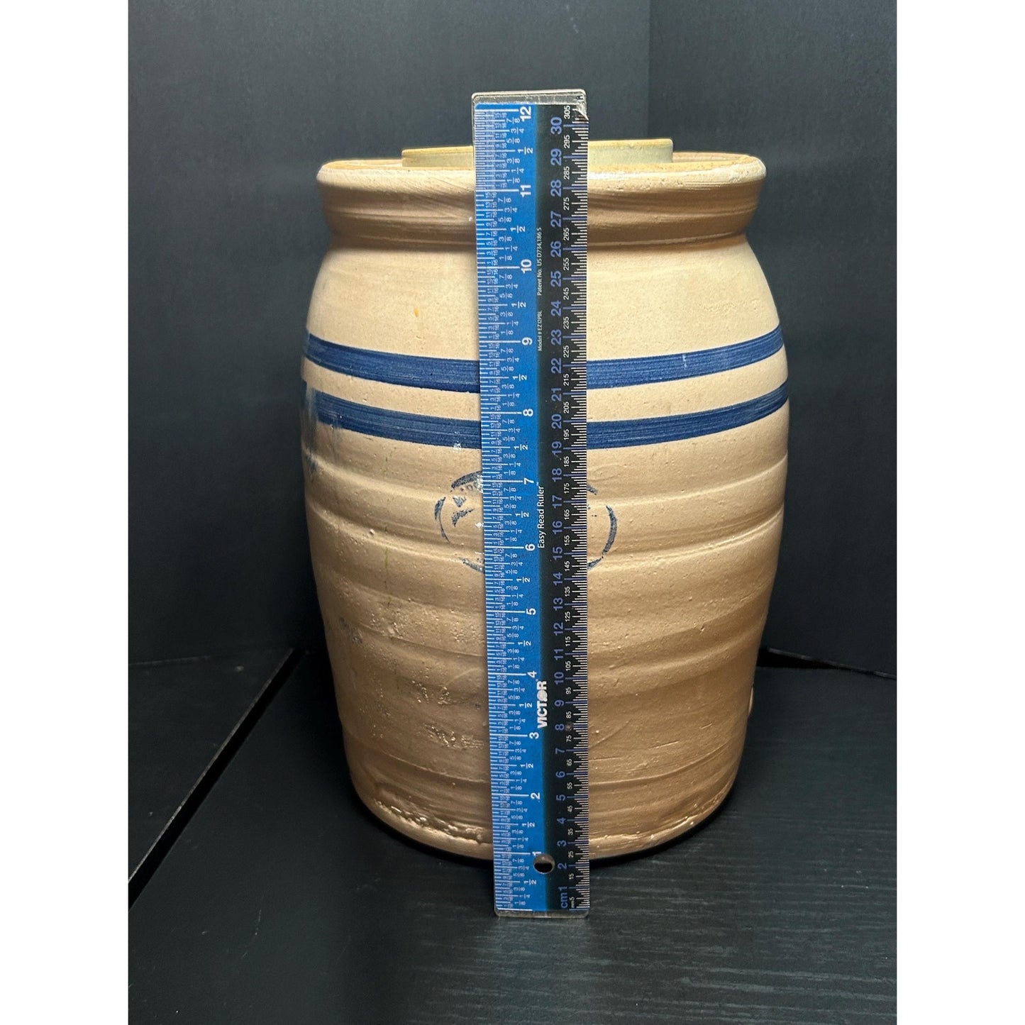 Antique Marshall Pottery 2 Gallon Butter Churn w/ Original Lid | Texas Stoneware Crock | Rustic Farmhouse Primitive Decor | 1930s–1950s