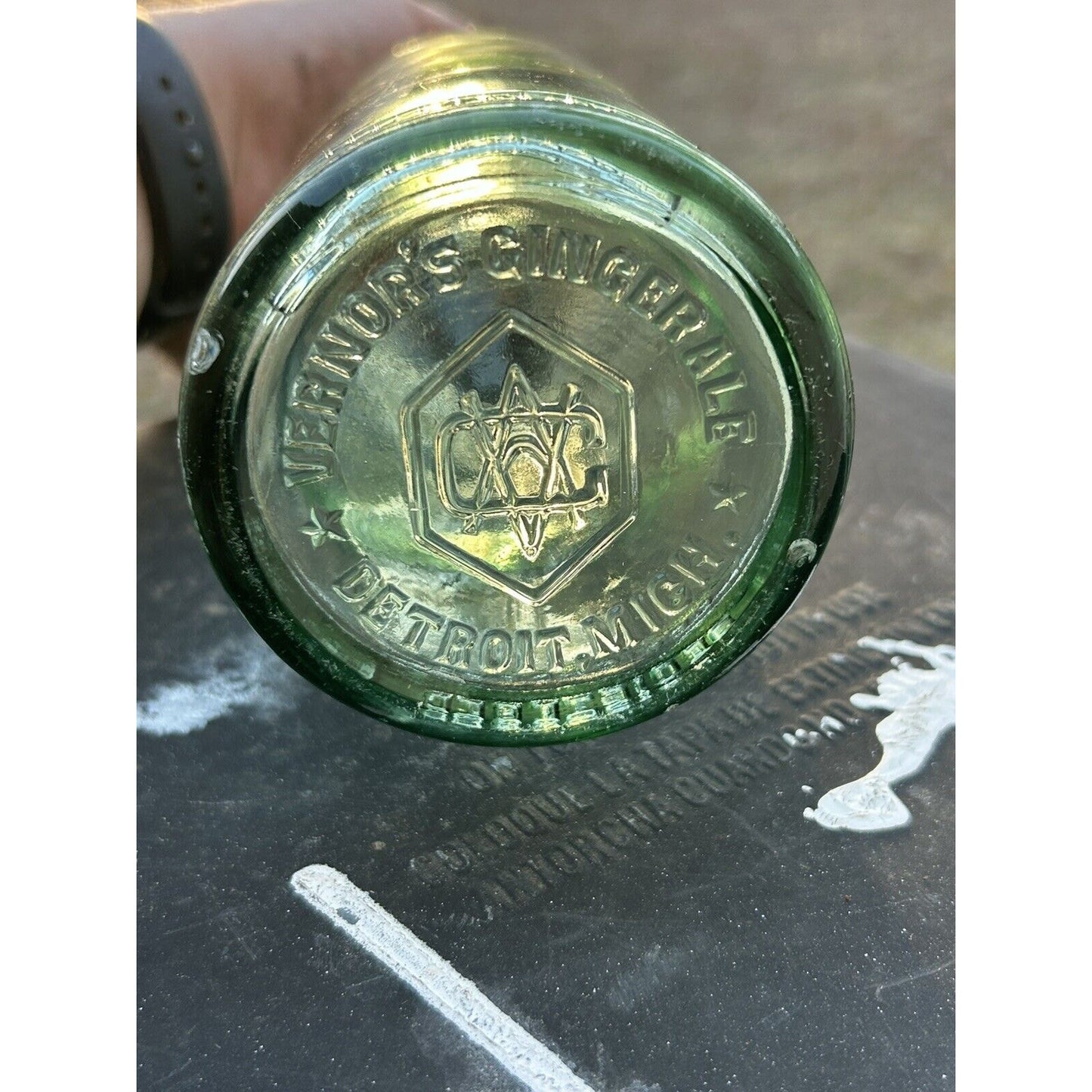 Vintage Vernors Ginger Ale bottle overall condition