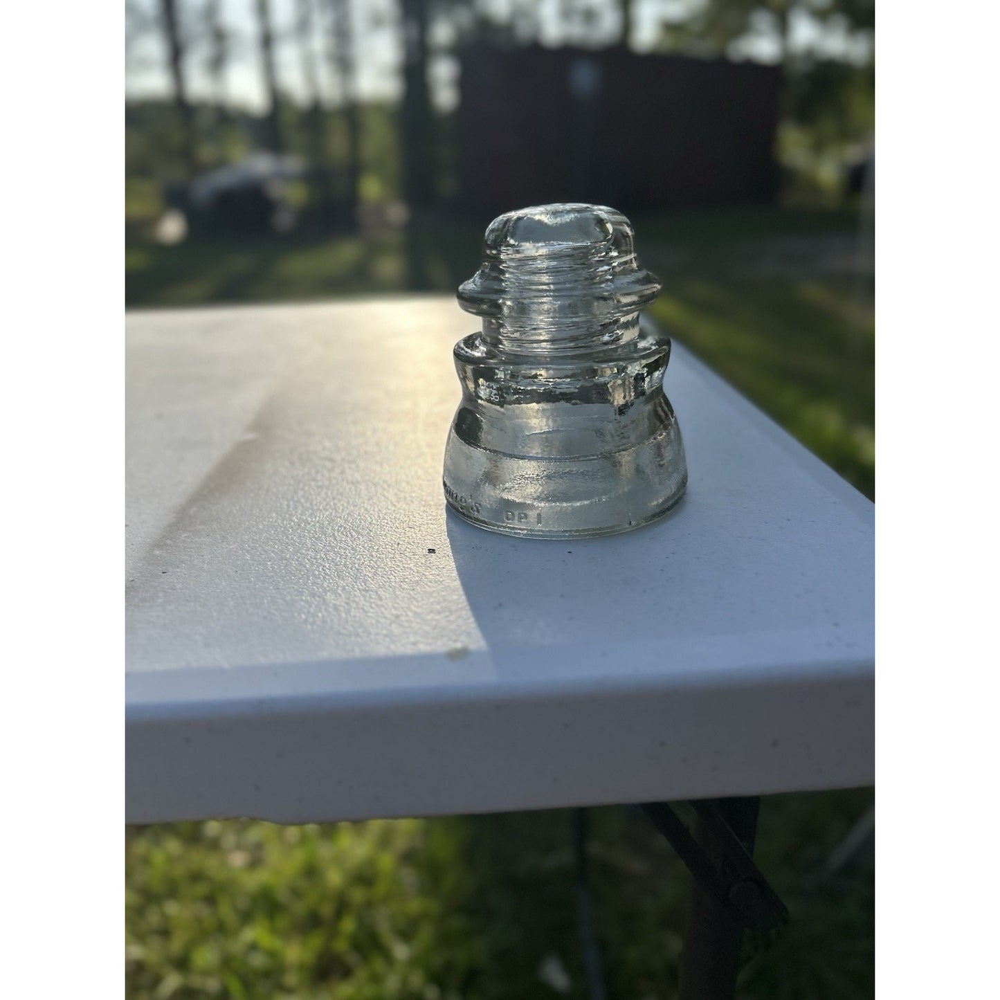Vintage Armstrong DP-1 Clear Glass Insulator — Crystal Clear — Made in USA