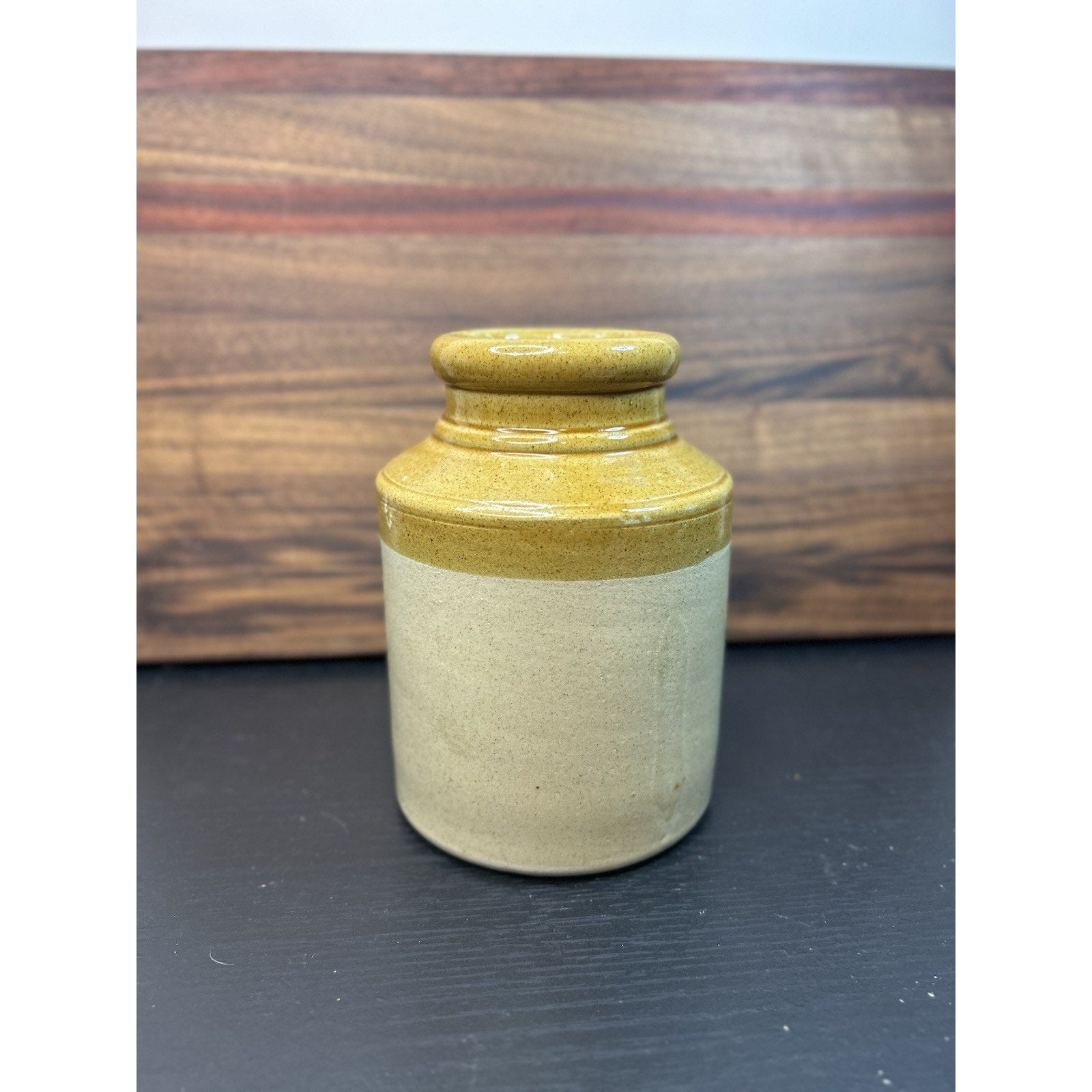 Antique English stoneware crock Skey Tamworth 1800s back view