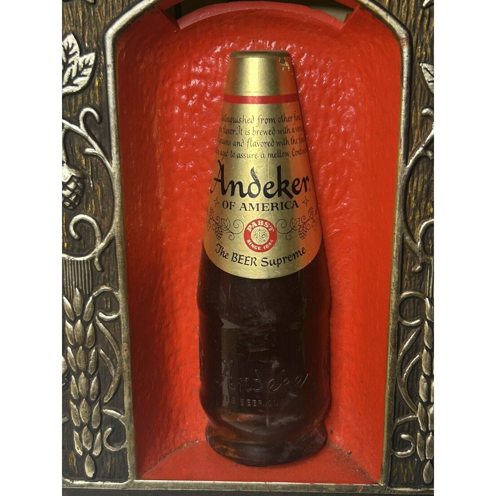 PABST Andeker vintage beer sign frame detail 1970s collectible