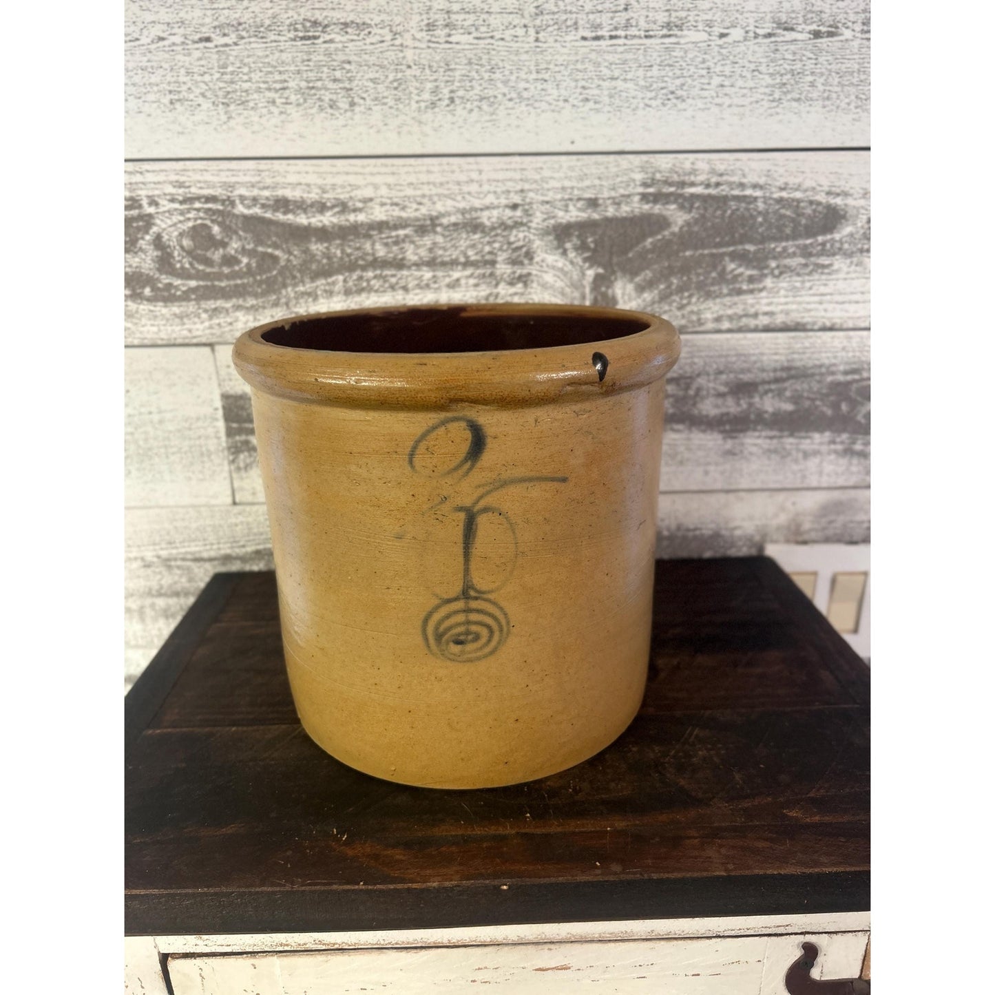 Antique Red Wing 2 Gallon Stoneware Crock Cobalt Blue Early 1900s