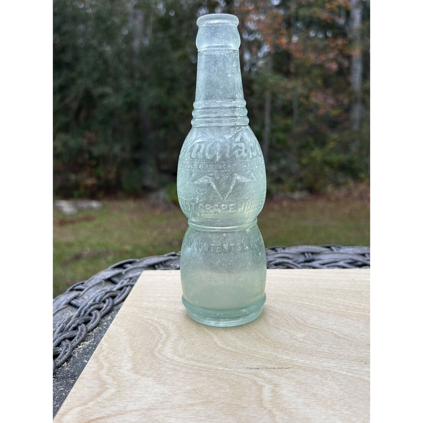 Antique NuGrape Soda Bottle — Savannah, Georgia — Embossed 6 oz Art Deco Glass — Bottle Patented March 9, 1920